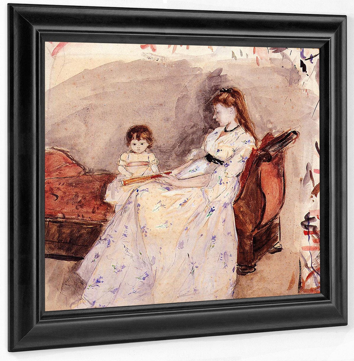 The Artists Sister Edma With Her Daughter Jeanne 1872 Watercolor National Gallery Of Art Washinton By Berthe Morisot - Image 6