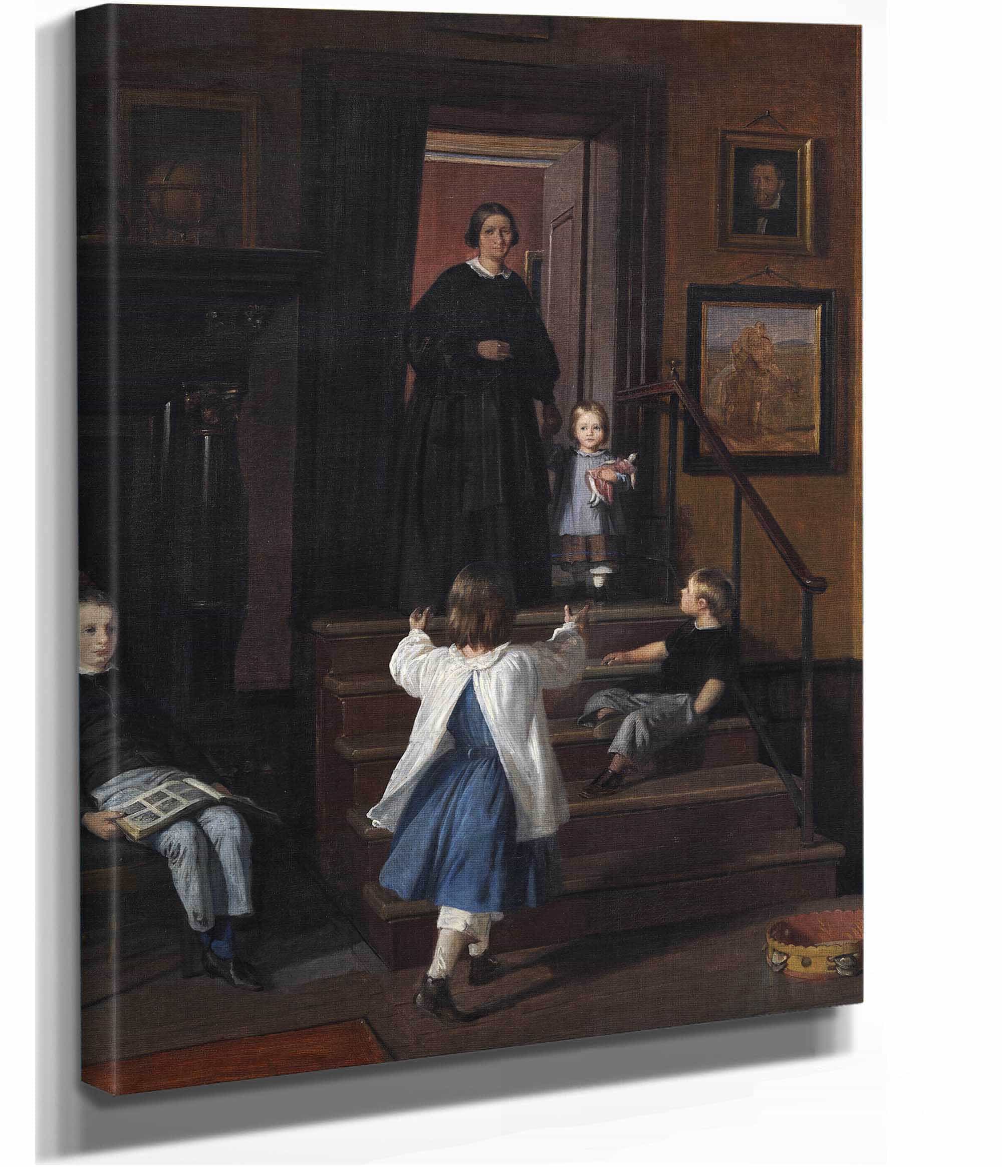 The Artists Wife And Children In The Studio At Charlottenborg by Wilhelm Marstrand - Image 2