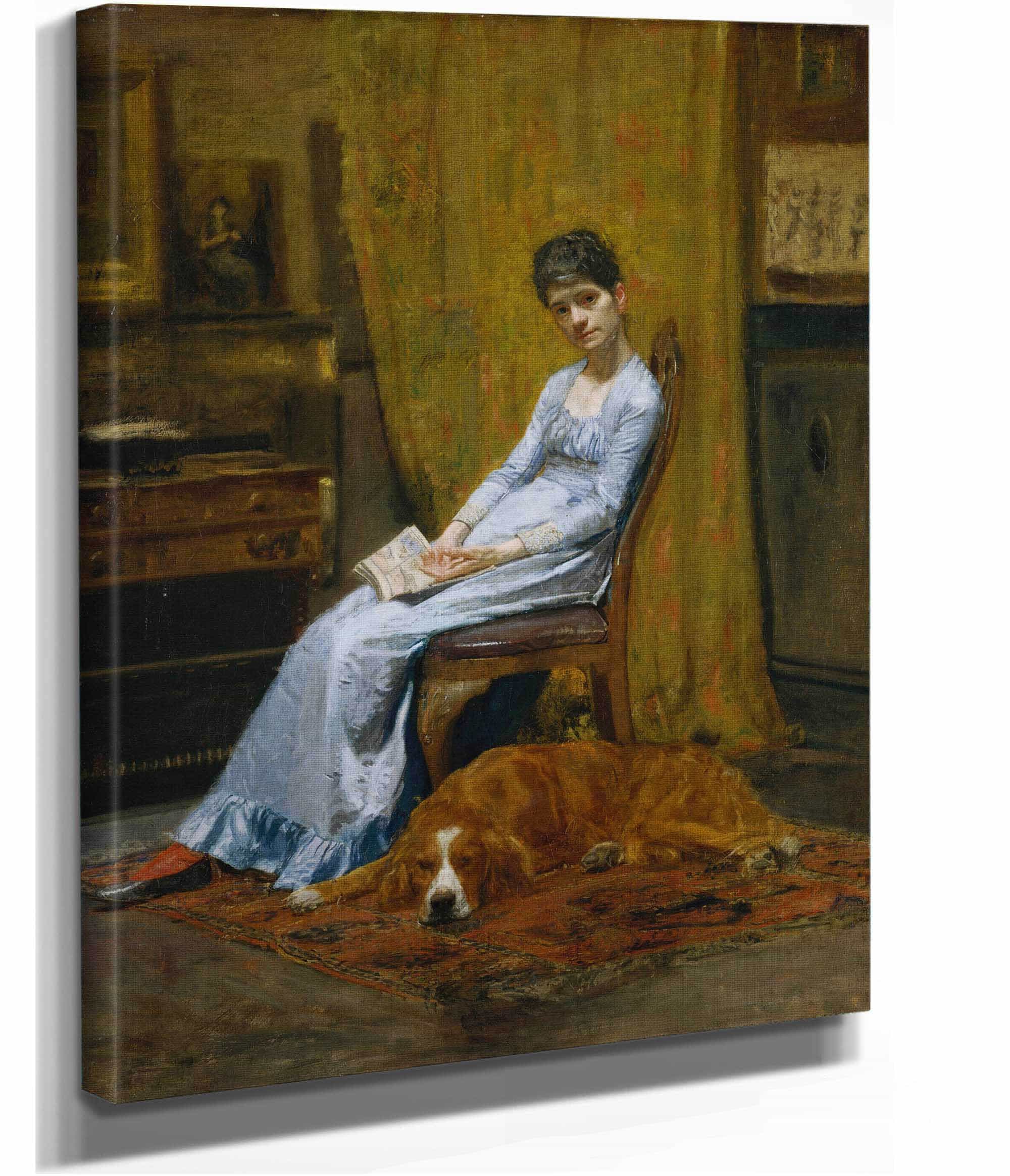 The Artists Wife And His Setter Dog by Thomas Eakins - Image 2
