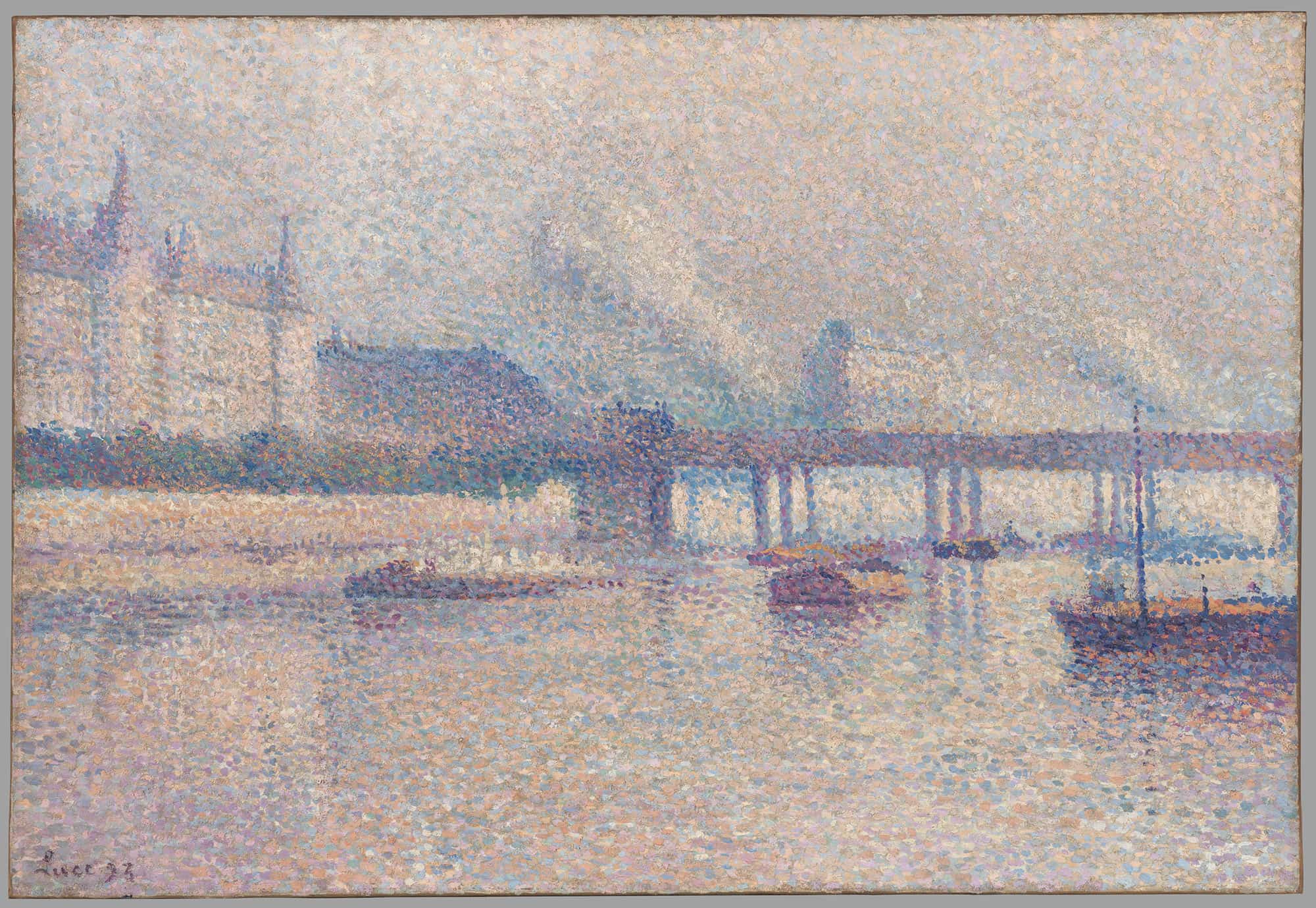 The Banks Of The Seine River In Paris by Maximilien Luce