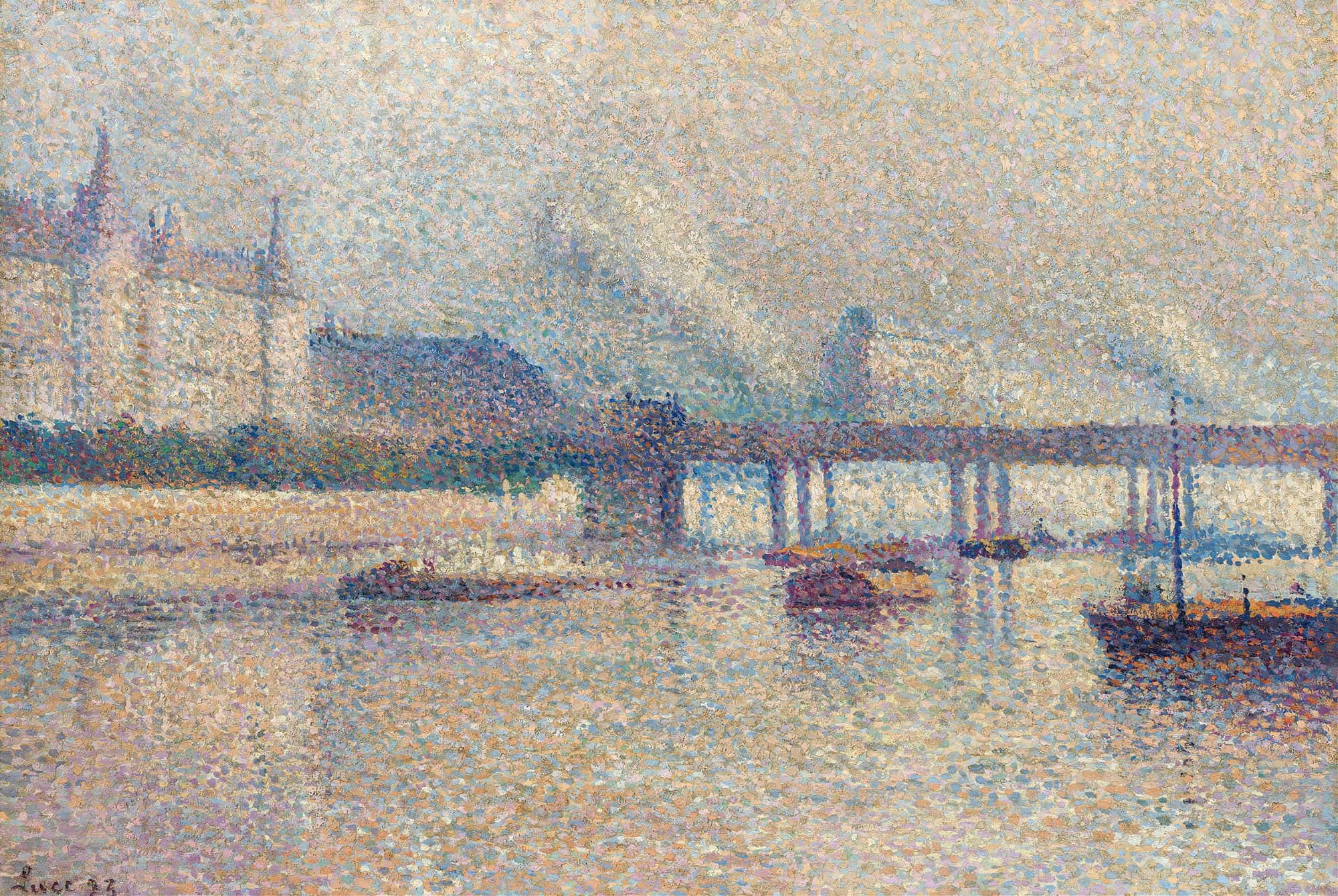 The Banks Of The Seine River In Paris by Maximilien Luce - Image 2
