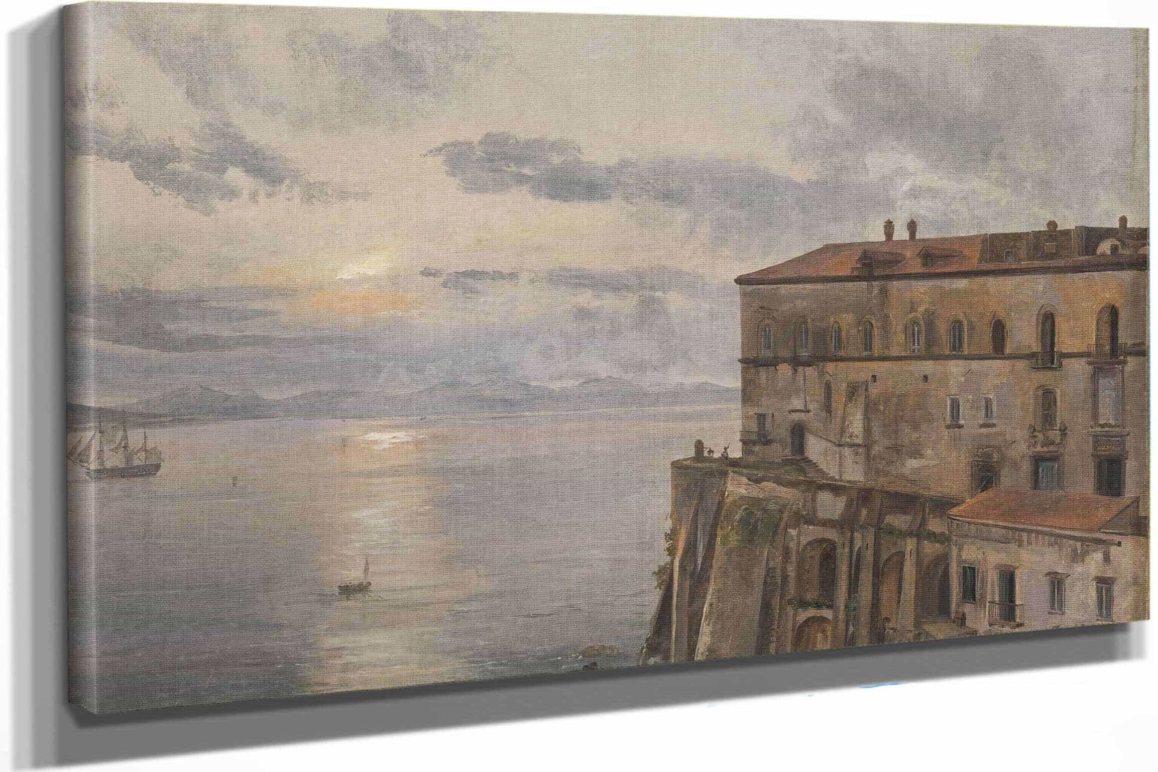 The Barracks At Pizzofalcone Naples by Johan Christian Dahl