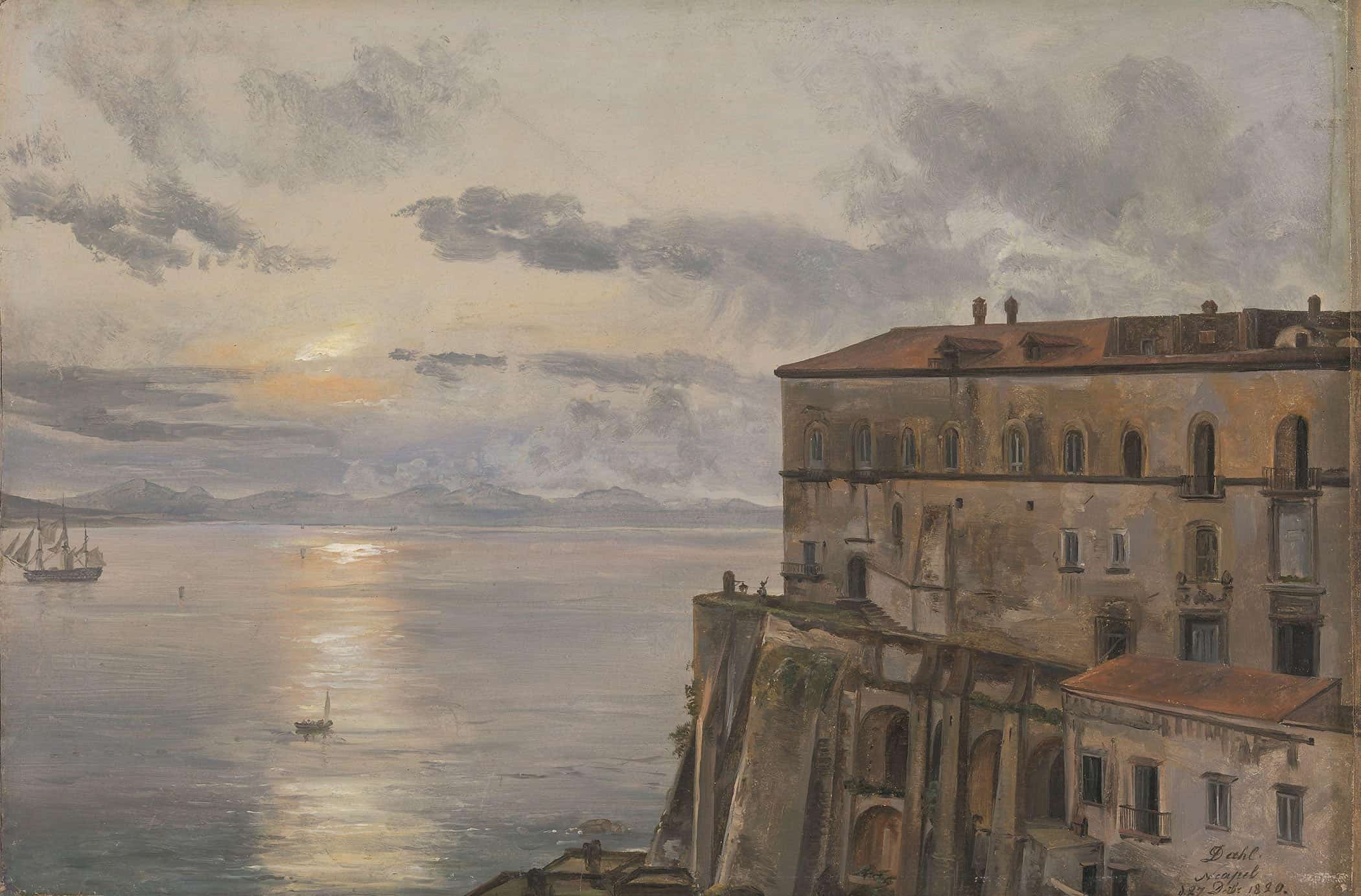 The Barracks At Pizzofalcone Naples by Johan Christian Dahl - Image 2