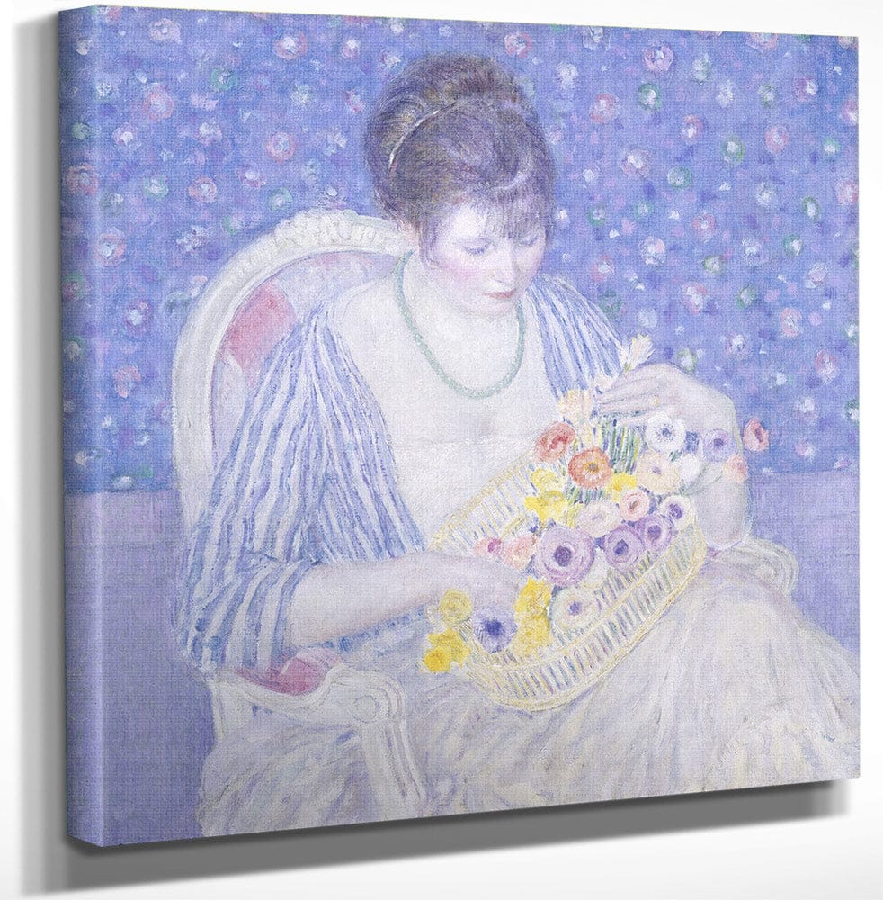 The Basket Of Flowers By Frederick Carl Frieseke