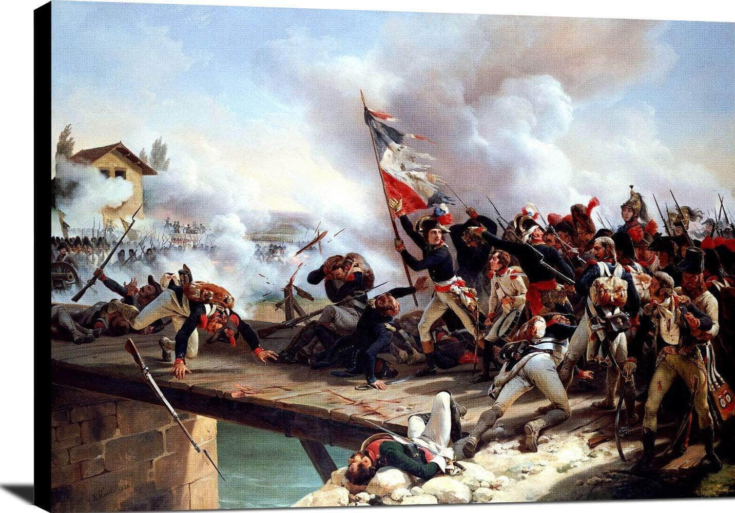 The Battle Of Pont D'arcole Painting Emile Jean Horace Vernet Canvas Art - Image 2