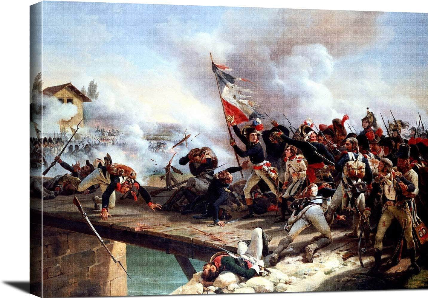 The Battle Of Pont D'arcole Painting Emile Jean Horace Vernet Canvas Art - Image 3