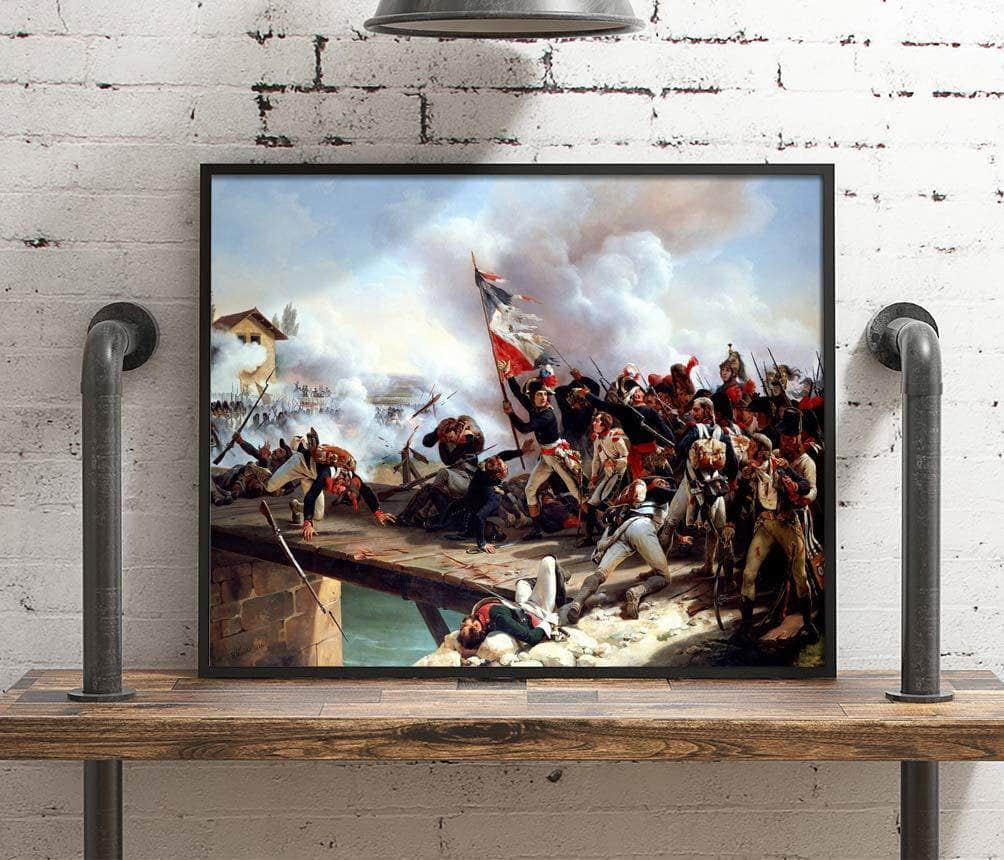 The Battle Of Pont D'arcole Painting Emile Jean Horace Vernet Canvas Art - Image 4
