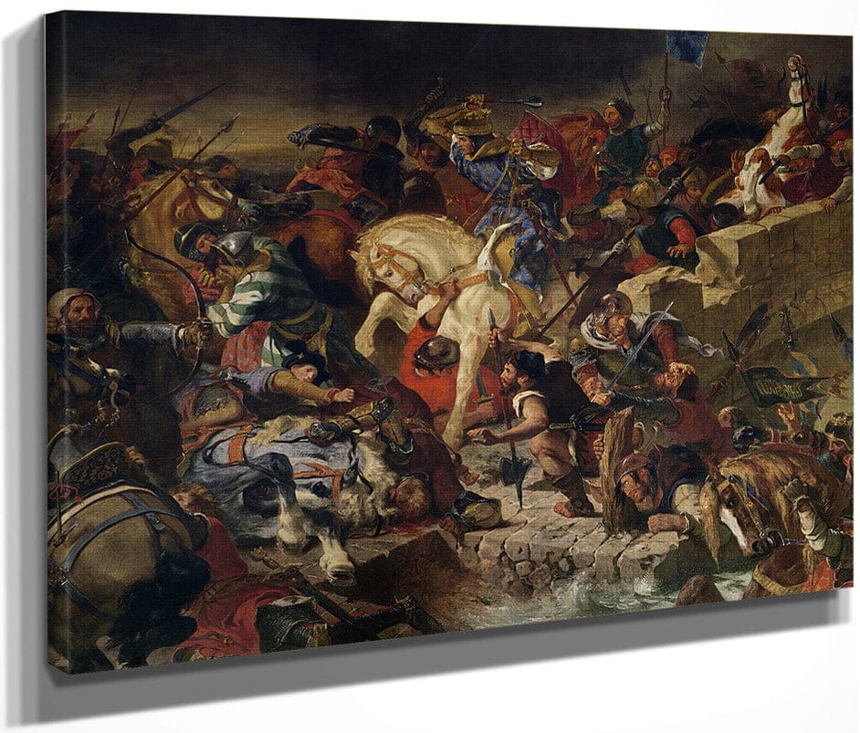 The Battle Of Taillebourg, 21St July 1242 By Ferdinand Victor Eugene Delacroix