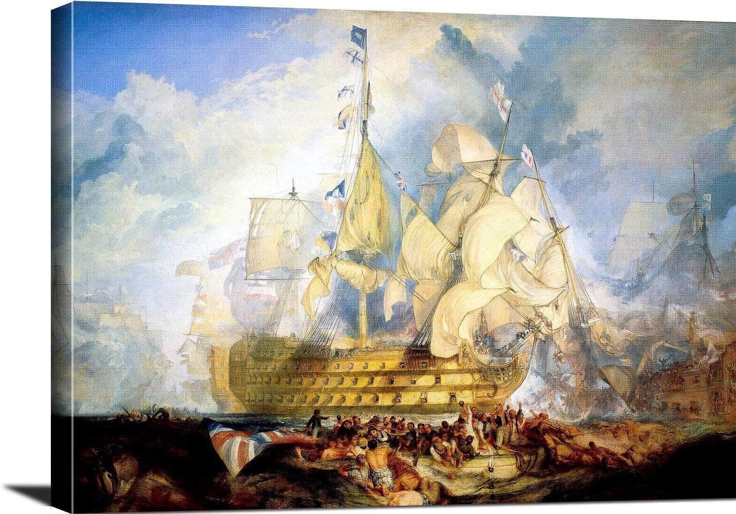 The Battle Of Trafalgar Painting As Depicted Joseph Turner Canvas Art - Image 3