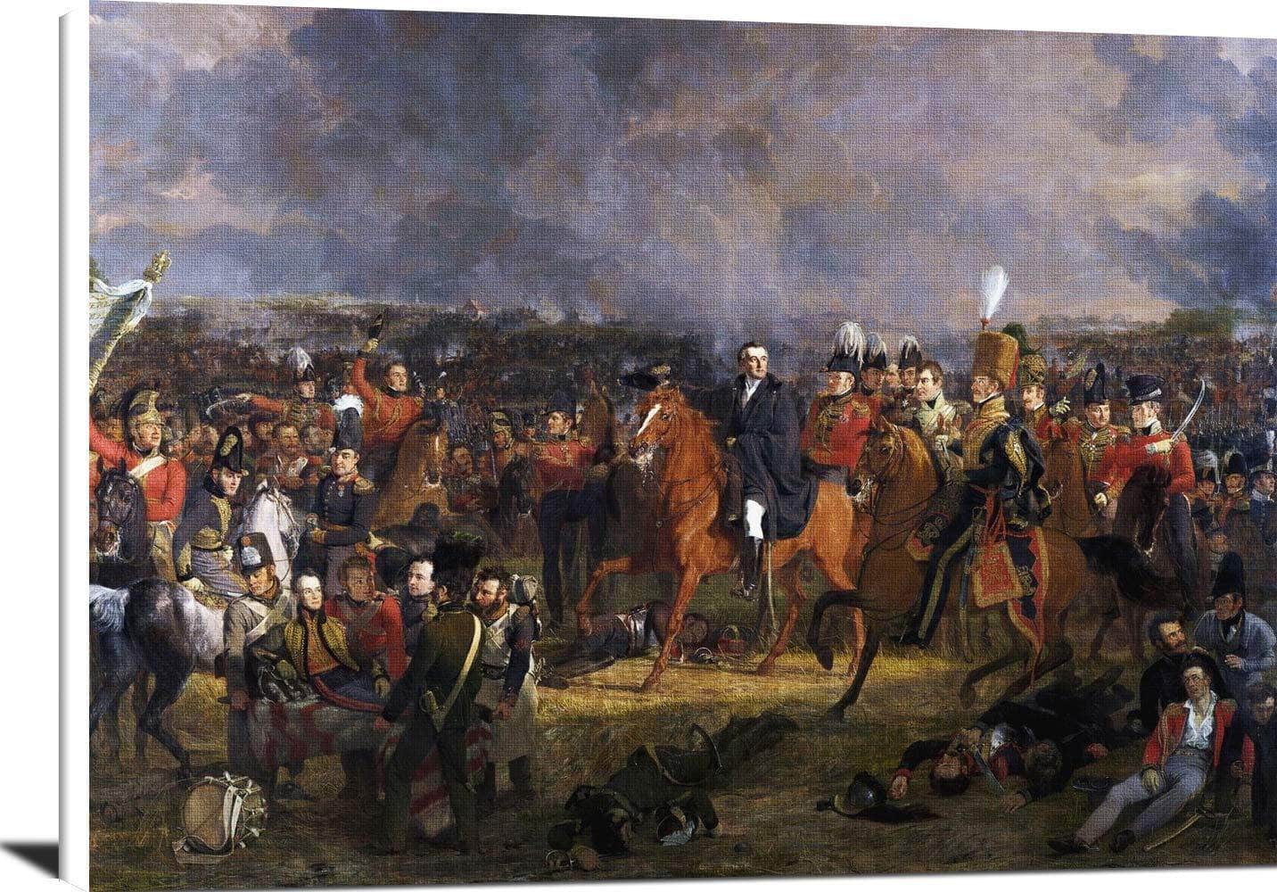 The Battle Of Waterloo Painting Jan Willem Pieneman Canvas Art