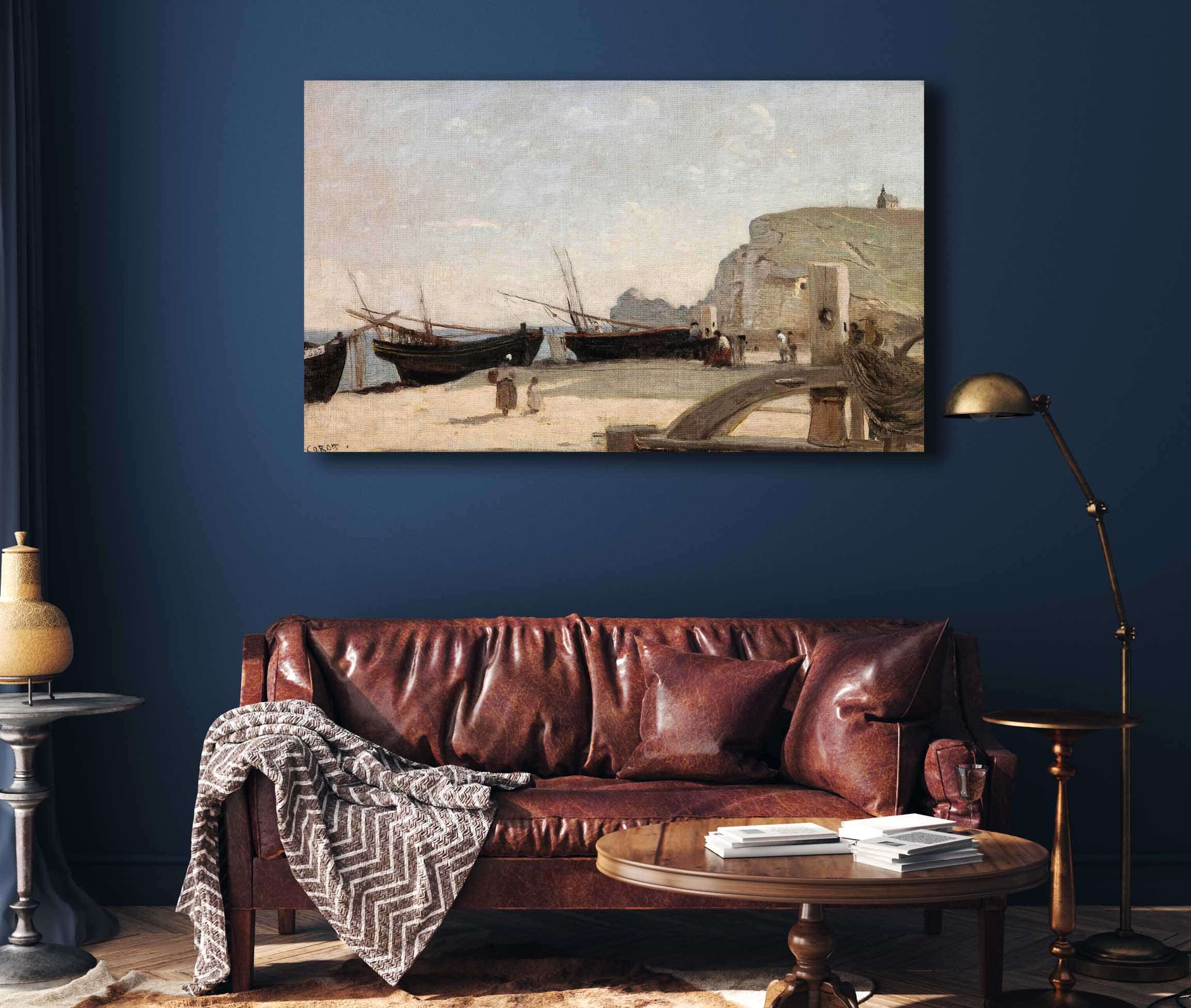 The Beach Etretat by Jean Baptiste Camille Corot - Image 4