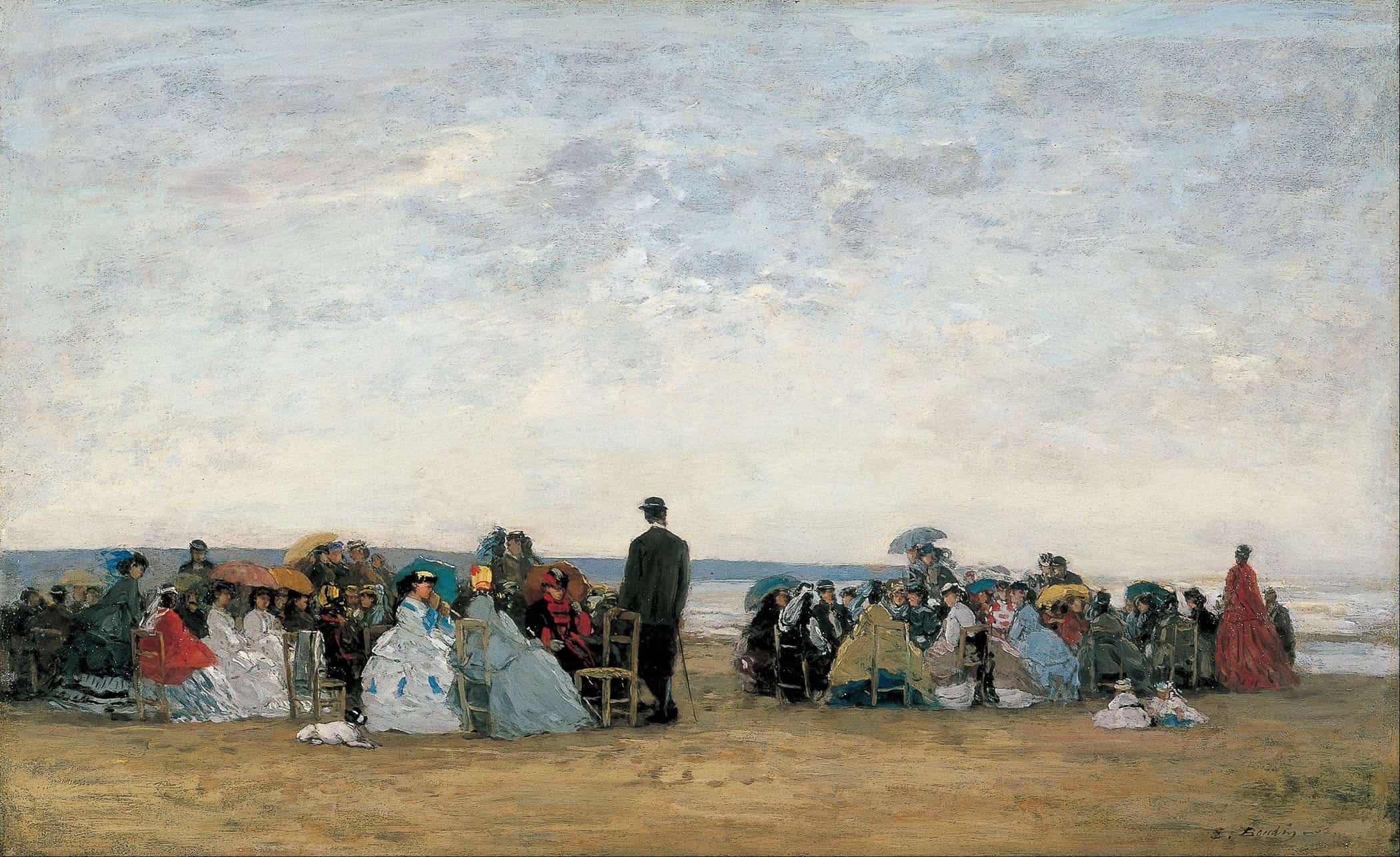 The Beach Near Trouville by Eugene Boudin - Image 2
