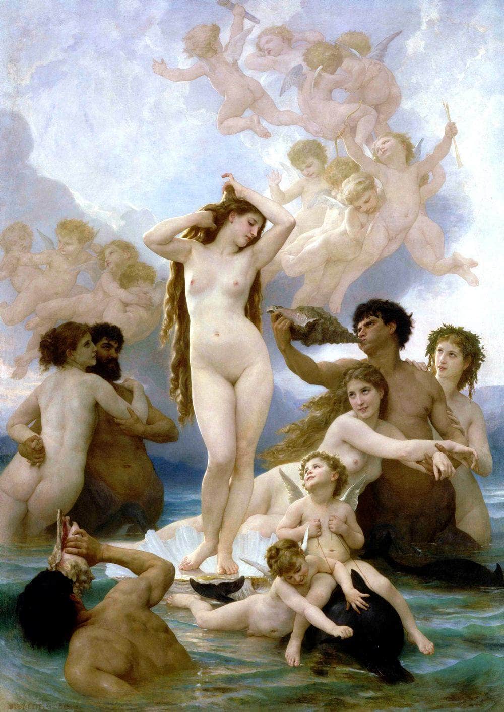 The Birth Of Venus Painting William-Adolphe Bouguereau Canvas Art - Image 5