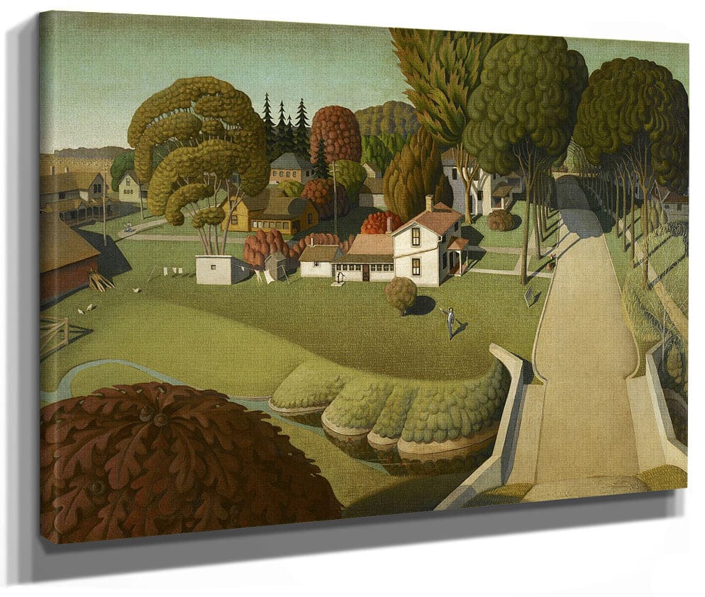 The Birthplace Of Herbert Hoover, West Branch, Iowa By Grant Wood