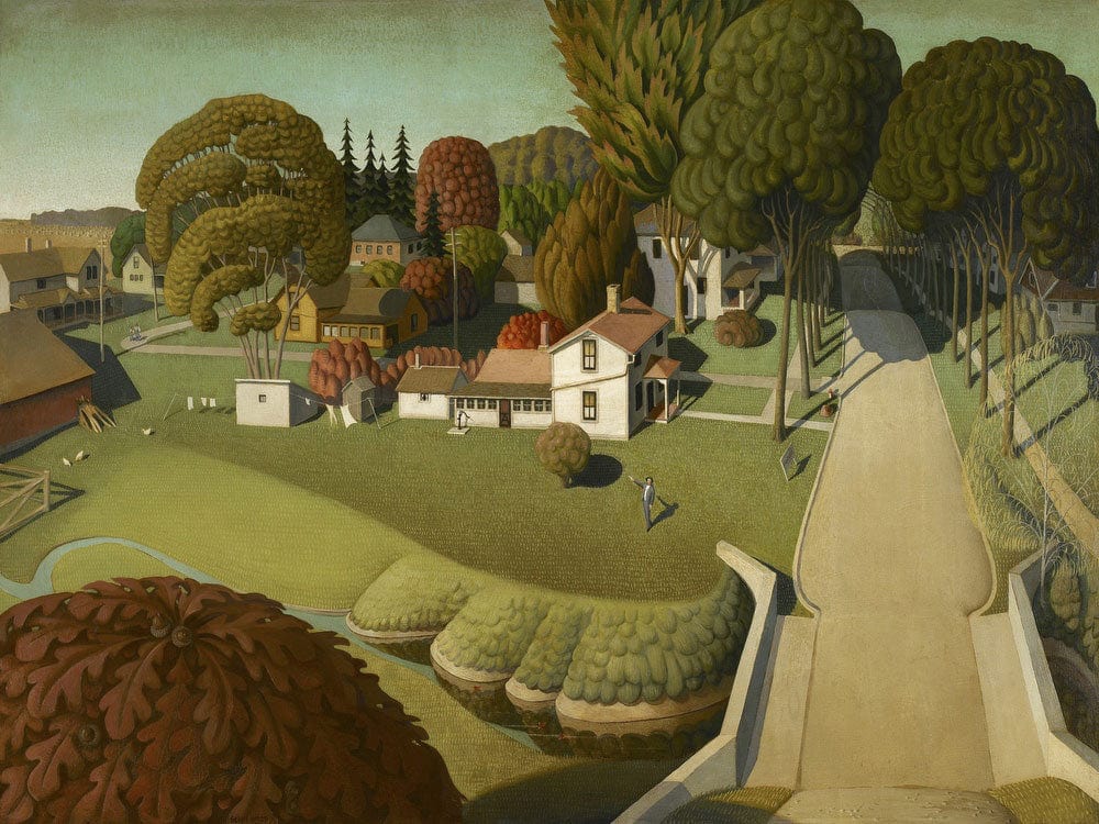 The Birthplace Of Herbert Hoover, West Branch, Iowa By Grant Wood - Image 5