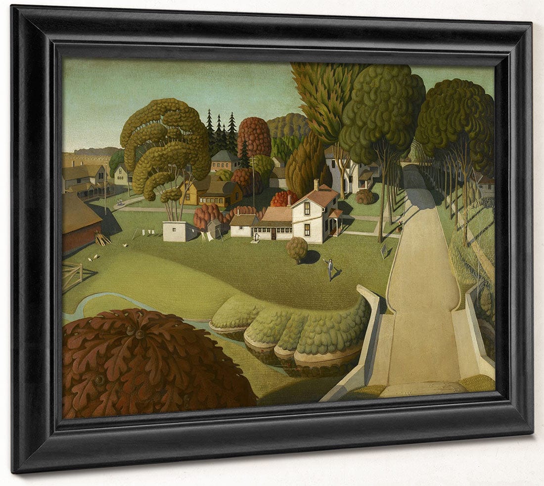 The Birthplace Of Herbert Hoover, West Branch, Iowa By Grant Wood - Image 6