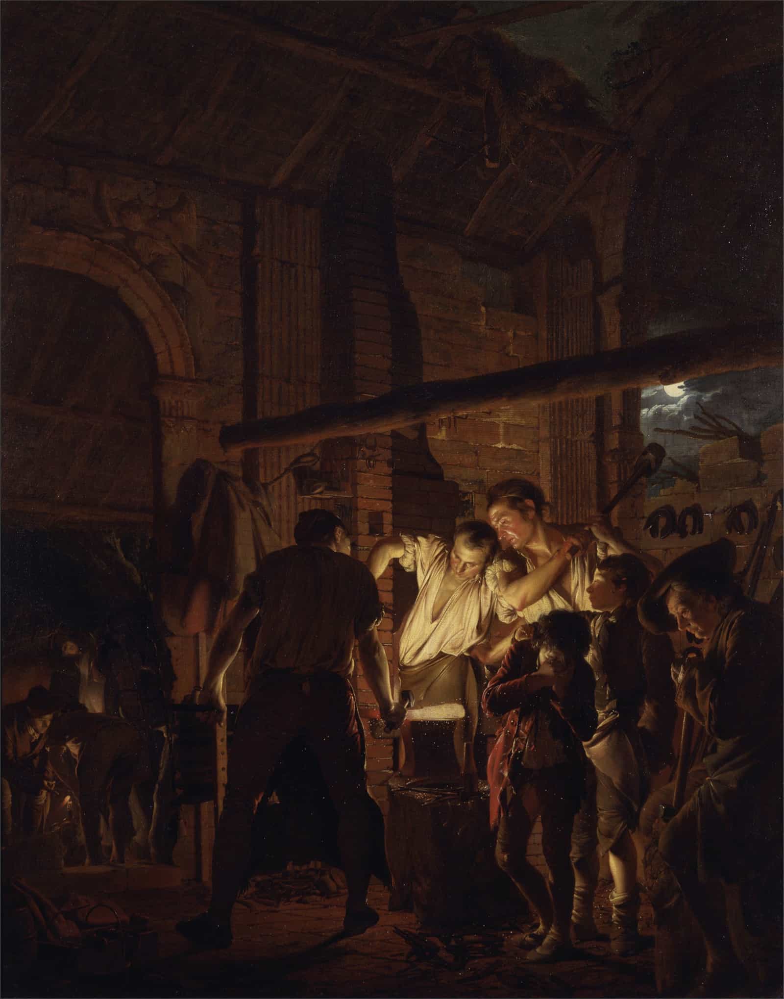 The Blacksmiths Shop by Joseph Wright Of Derby - Image 2