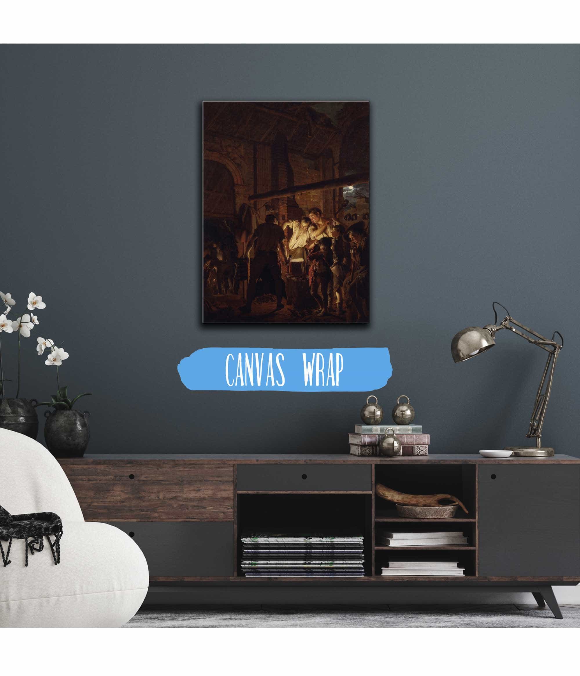 The Blacksmiths Shop by Joseph Wright Of Derby - Image 3