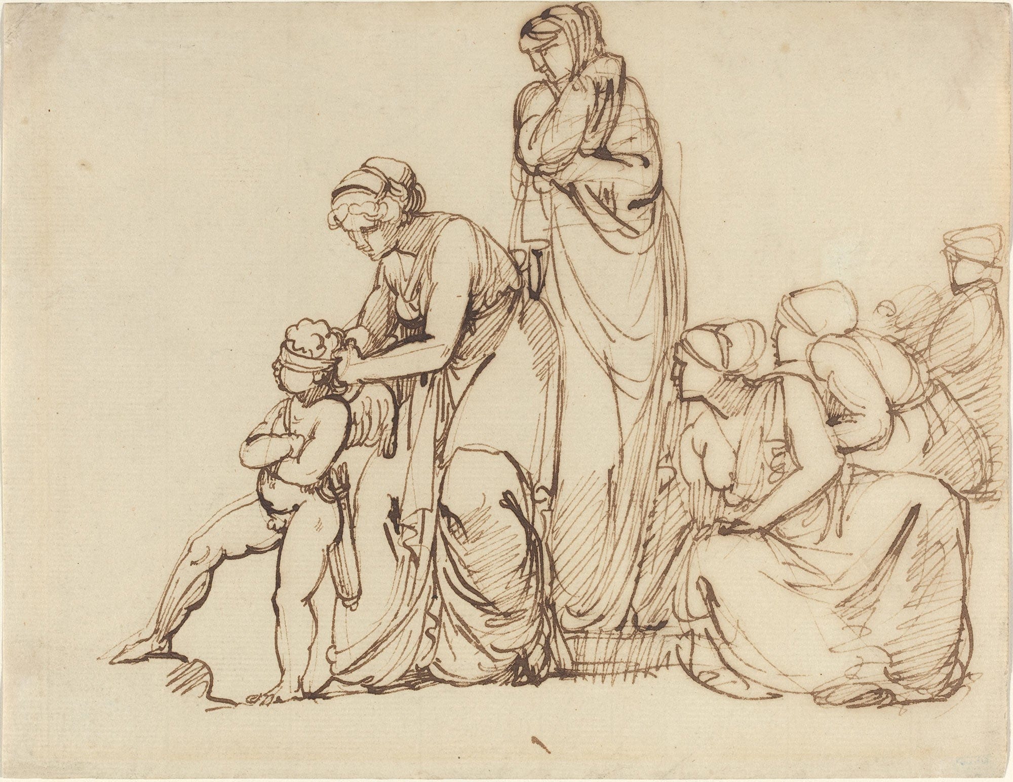 The Blindfolding Of Cupid After by George Romney - Image 2