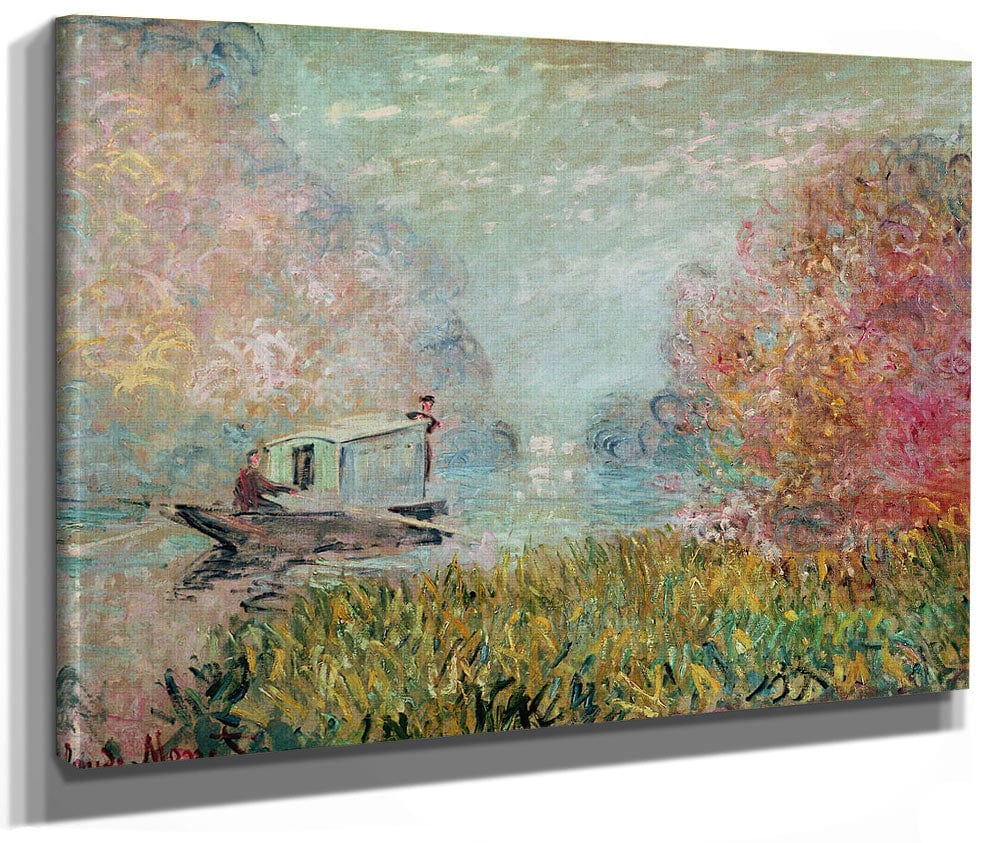 The Boat Studio On The Seine By Claude Monet