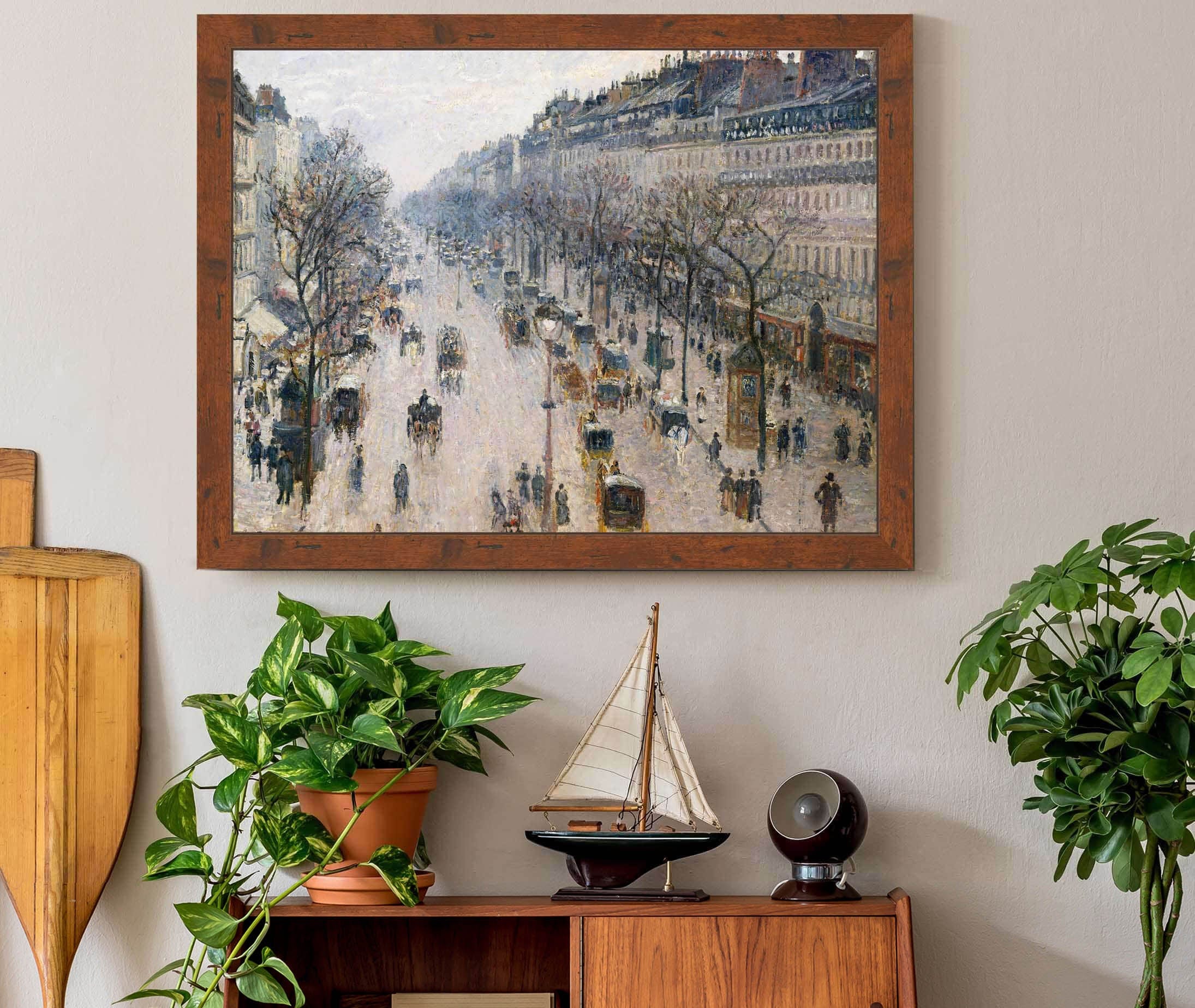 The Boulevard Montmartre On A Winter Morning by Camille Pissarro - Image 3