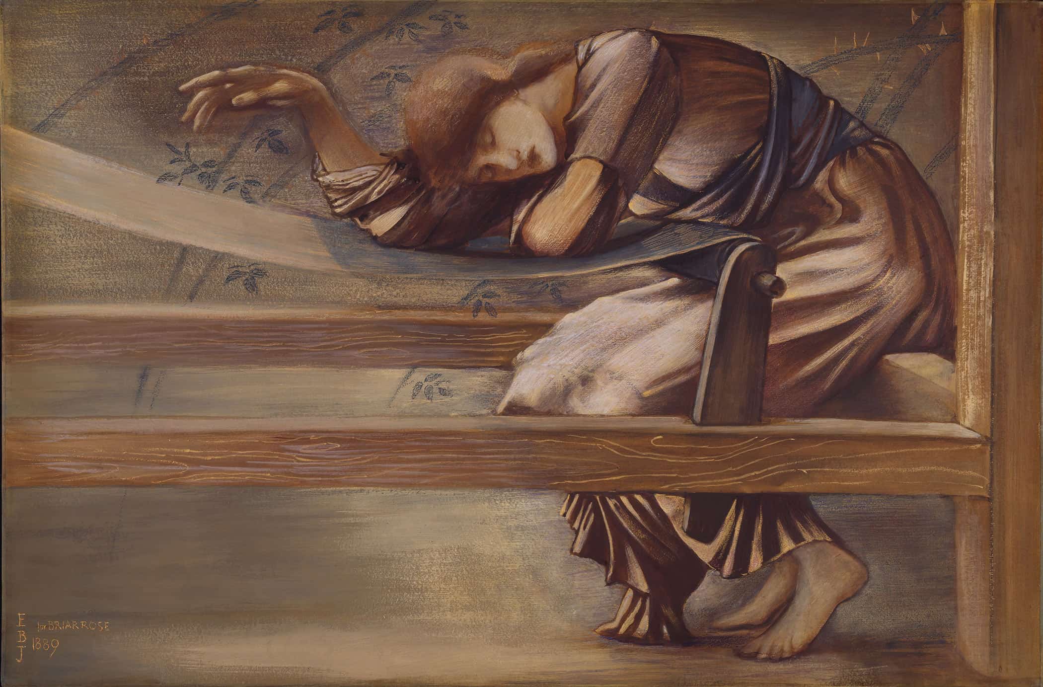 The Briar Rose Series Study For The Garden Court by Sir Edward Coley Burne Jones - Image 4