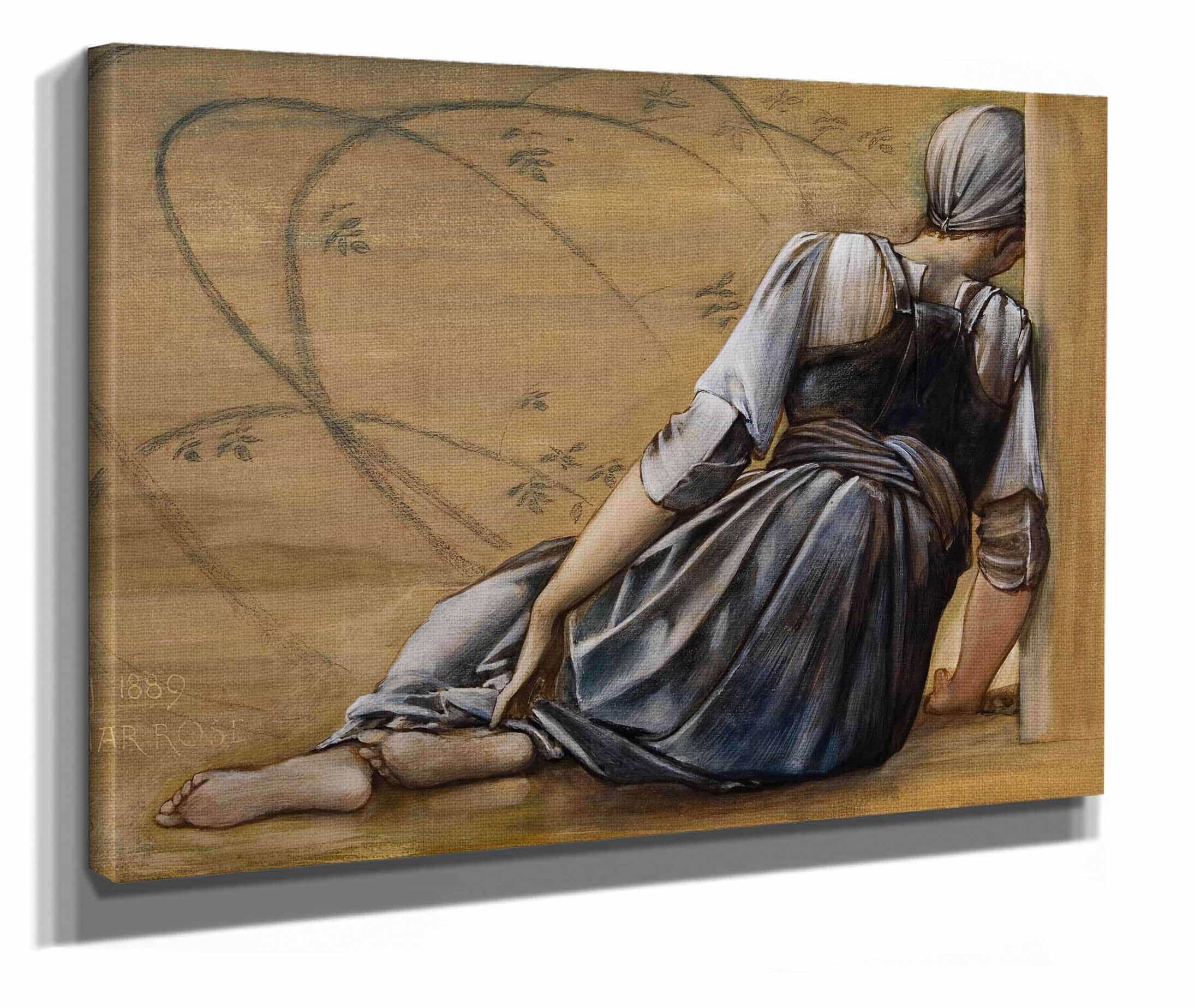 The Briar Rose Series Study For The Garden Court Ii by Sir Edward Coley Burne Jones - Image 2