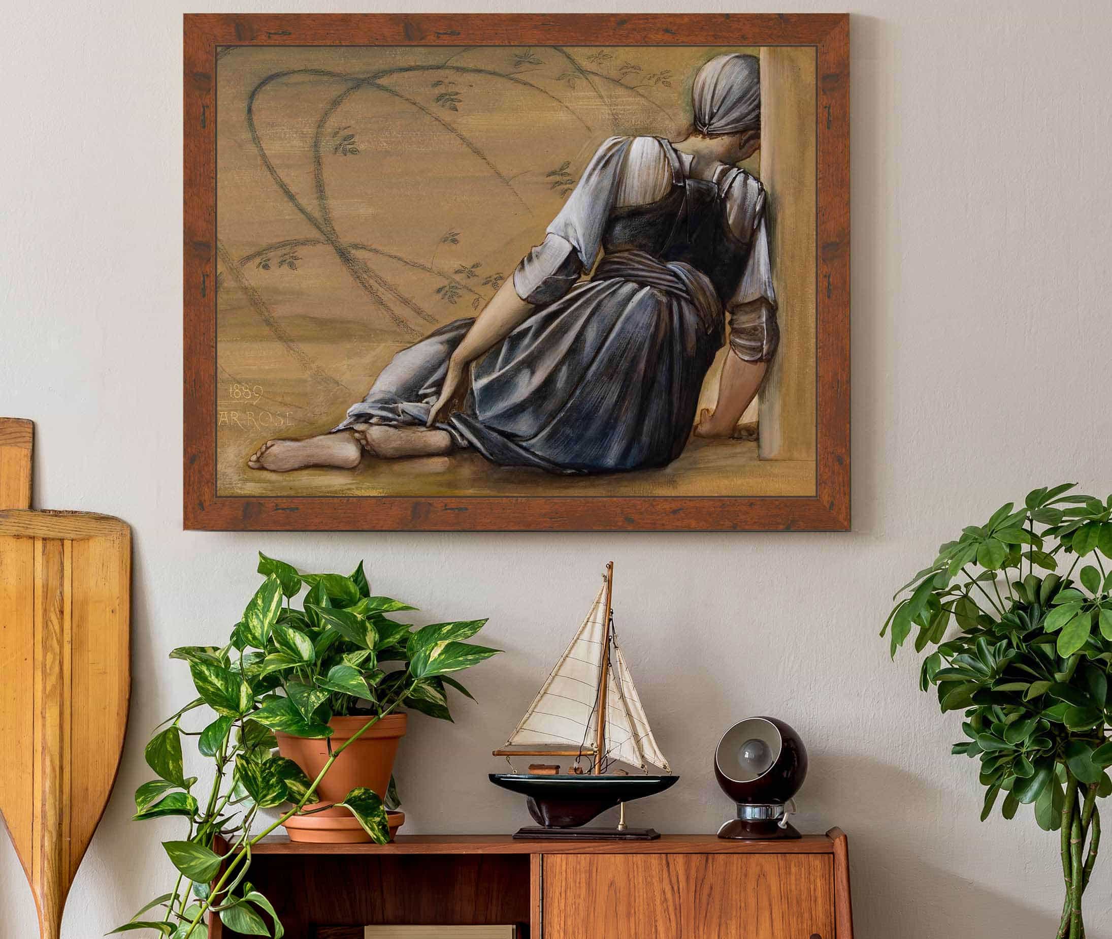 The Briar Rose Series Study For The Garden Court Ii by Sir Edward Coley Burne Jones - Image 3