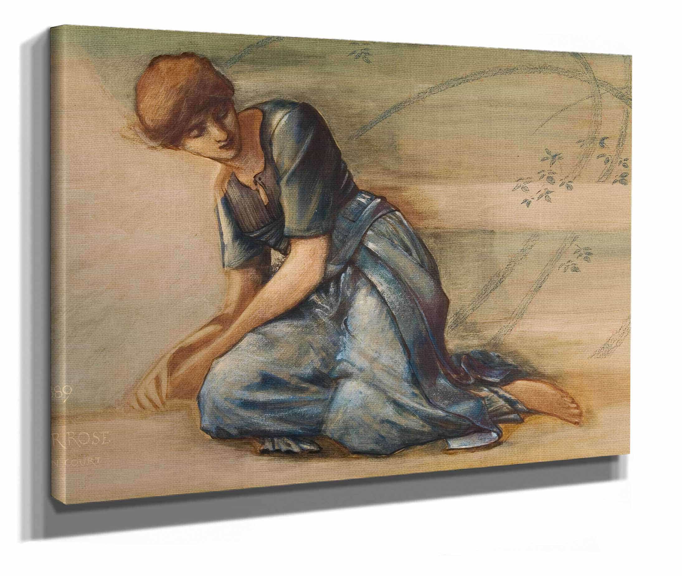 The Briar Rose Series Study For The Garden Court Iv by Sir Edward Coley Burne Jones - Image 2