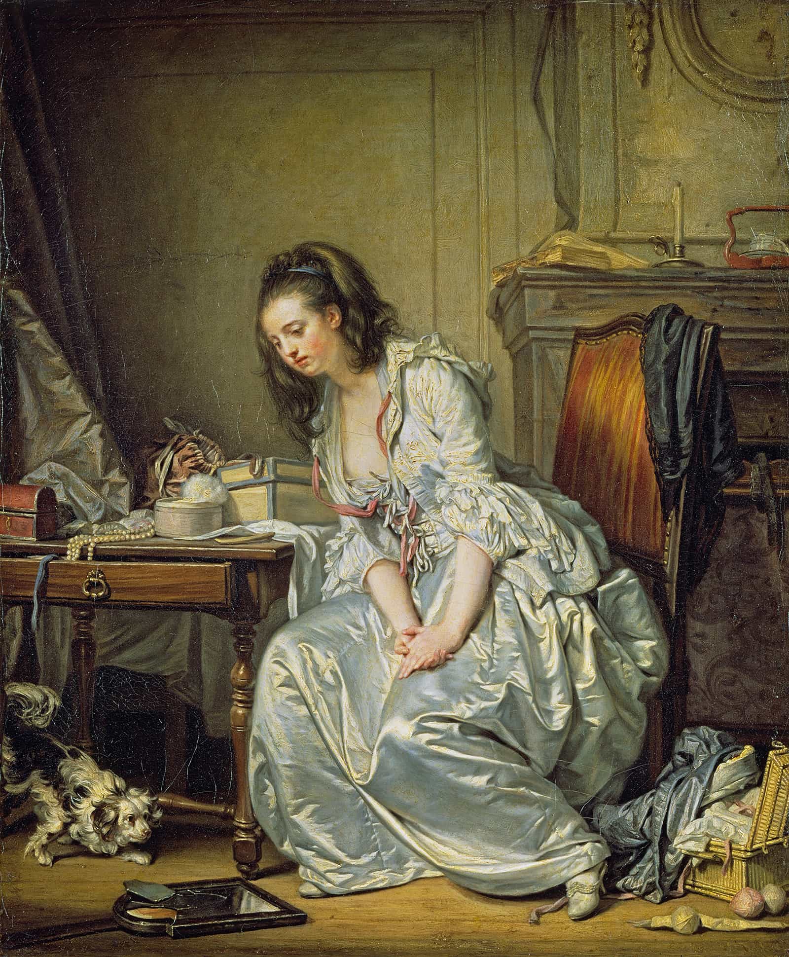 The Broken Mirror by Jean Baptiste Greuze - Image 2