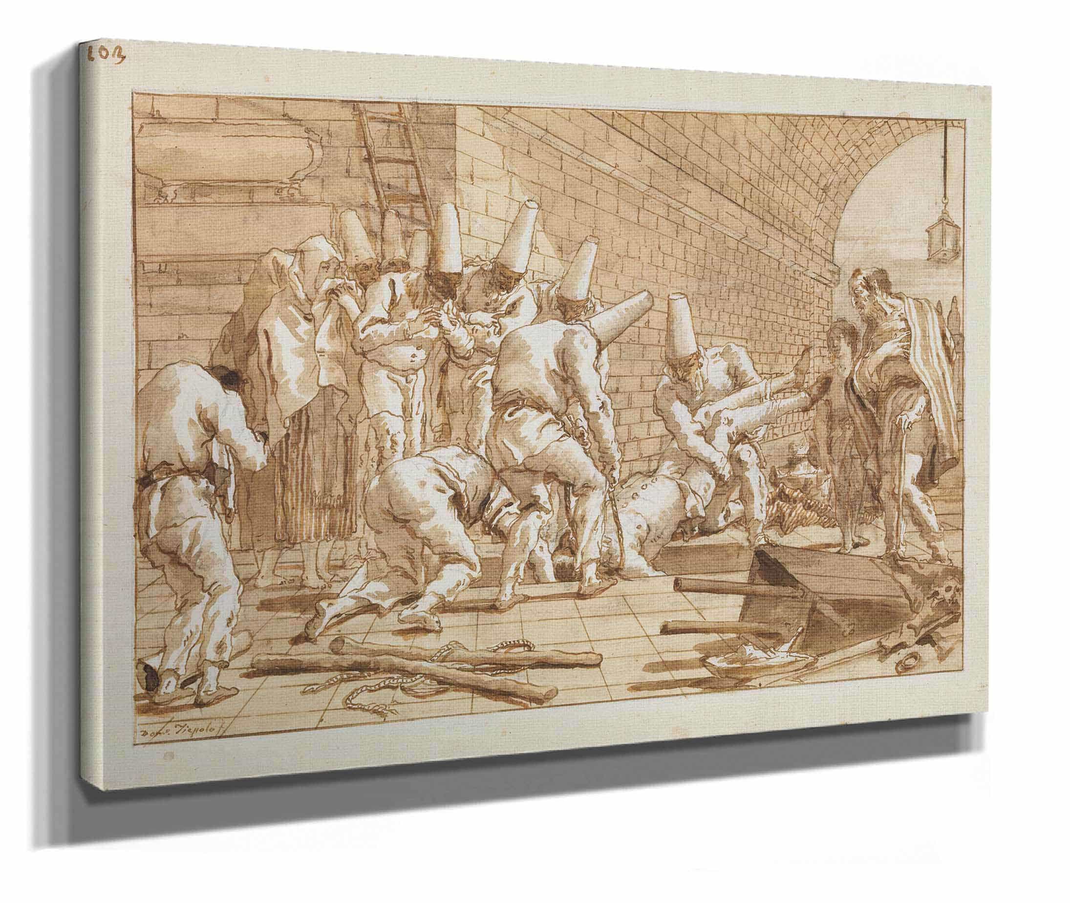 The Burial Of Punchinello by Giovanni Domenico Tiepolo - Image 2