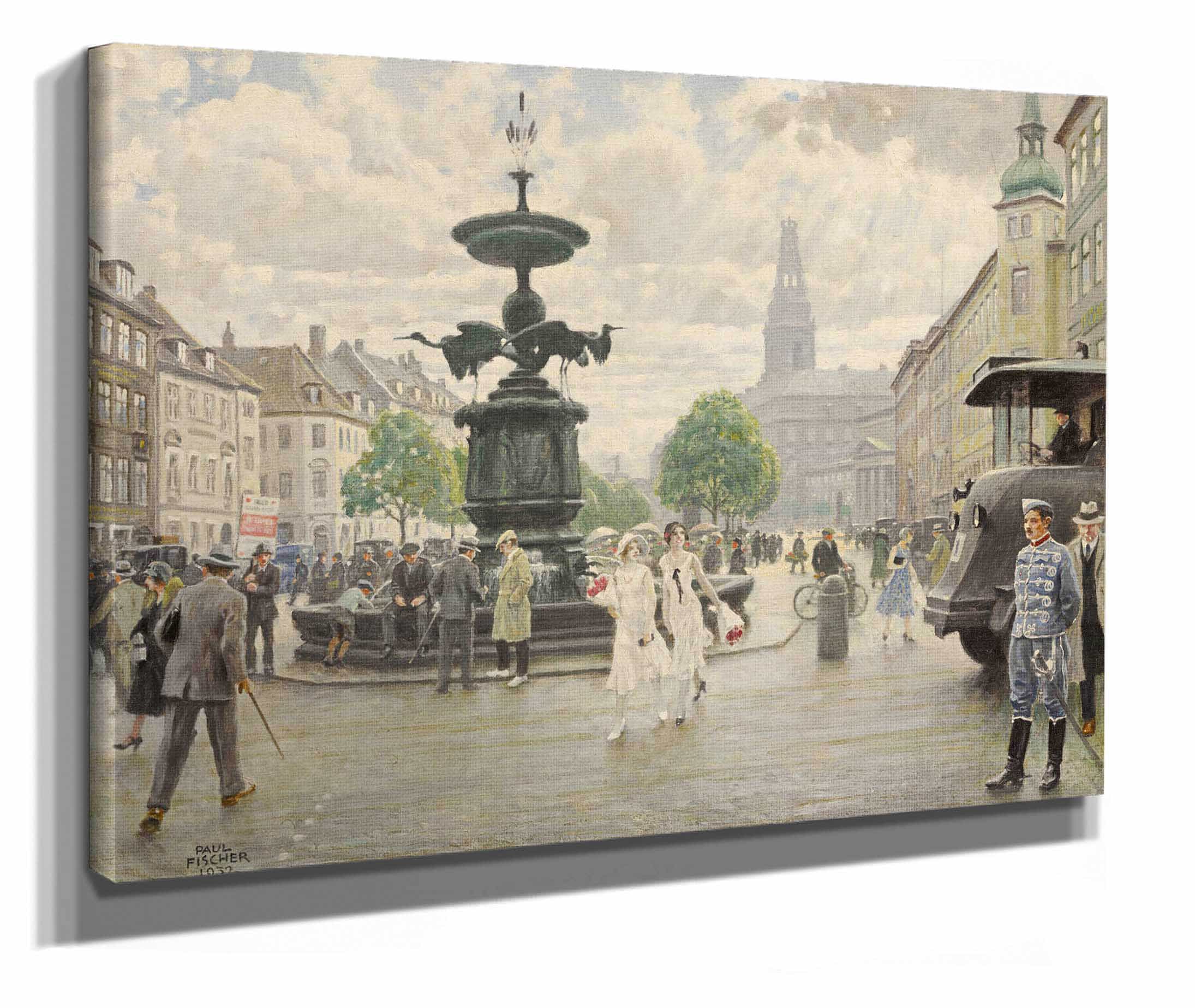 The Bustling Amager Square Cophenhagen by Paul Fischer - Image 2