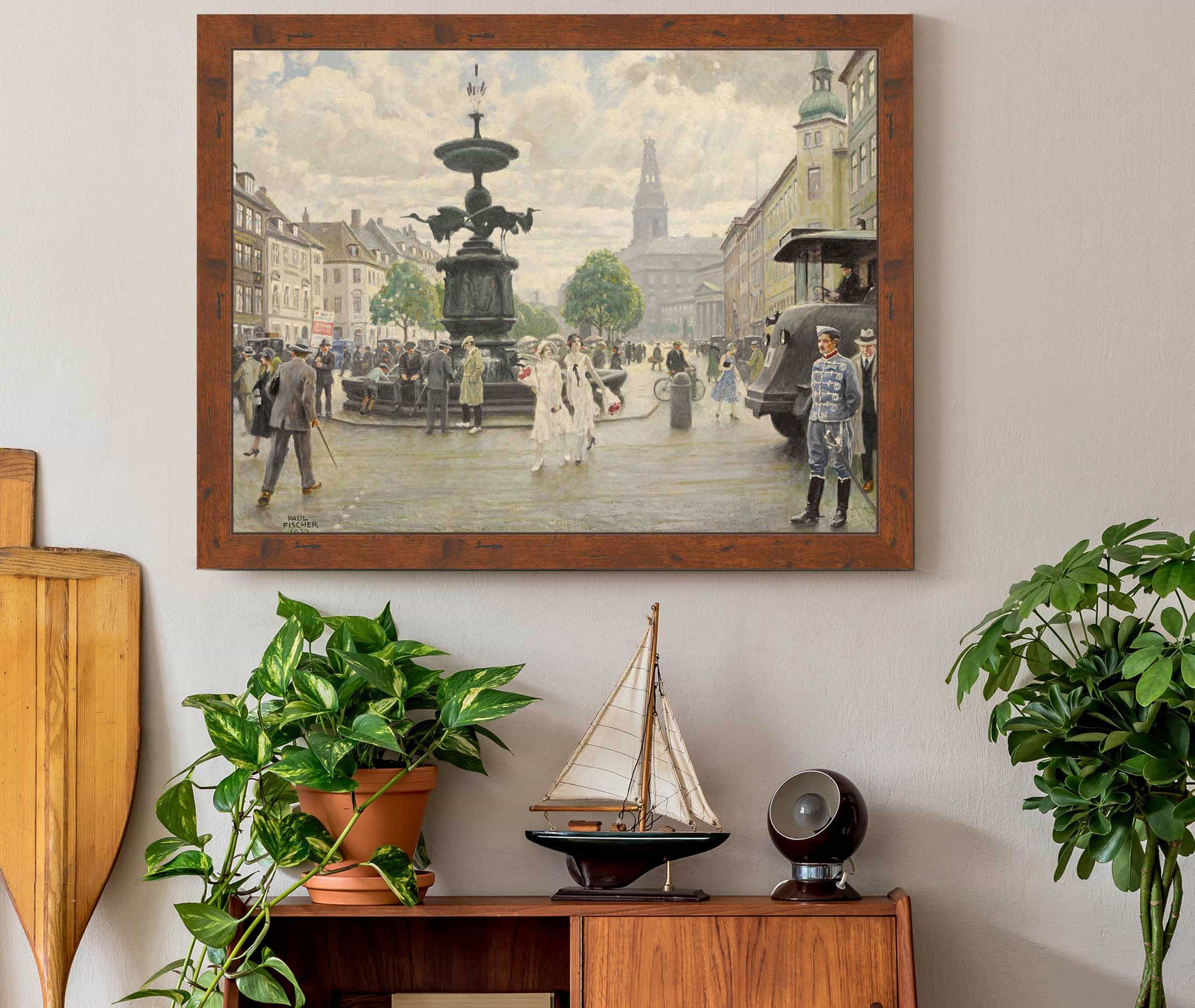 The Bustling Amager Square Cophenhagen by Paul Fischer - Image 3