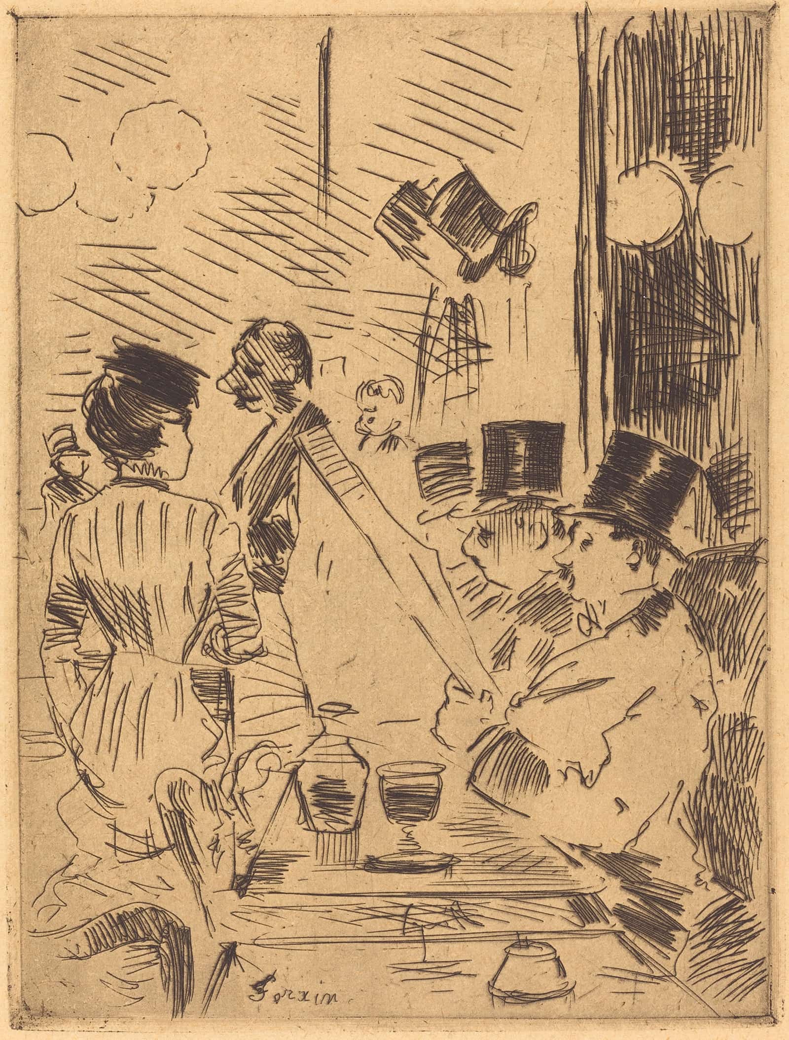 The Cafe Of The New Athens by Jean Louis Forain - Image 2