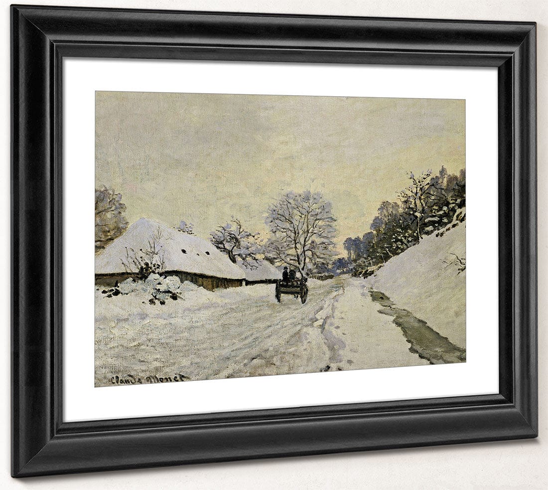 The Cart, Or Road Under Snow At Honfleur By Claude Monet - Image 2