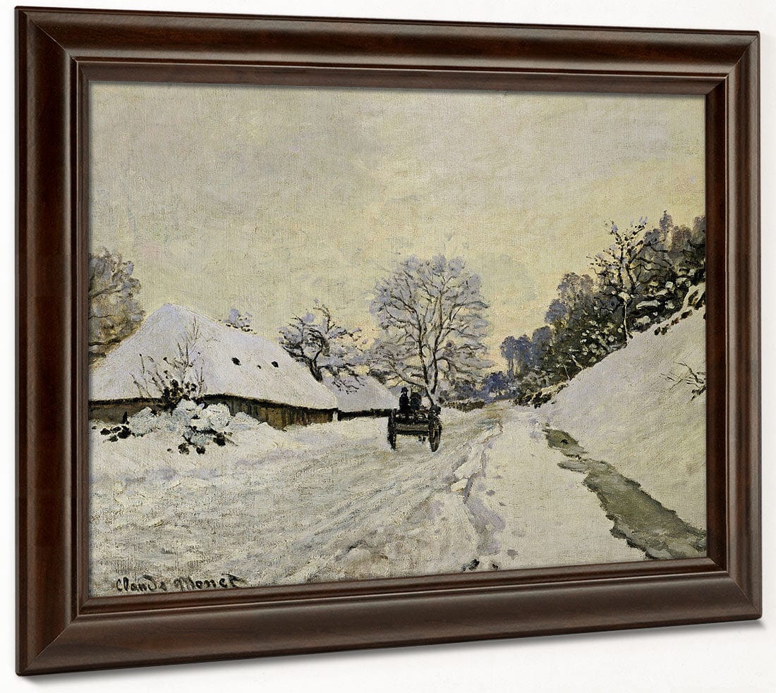 The Cart, Or Road Under Snow At Honfleur By Claude Monet - Image 4