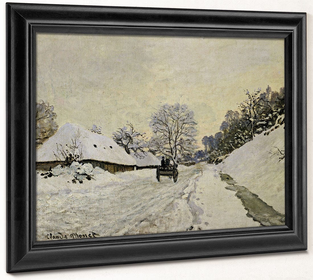 The Cart, Or Road Under Snow At Honfleur By Claude Monet - Image 6