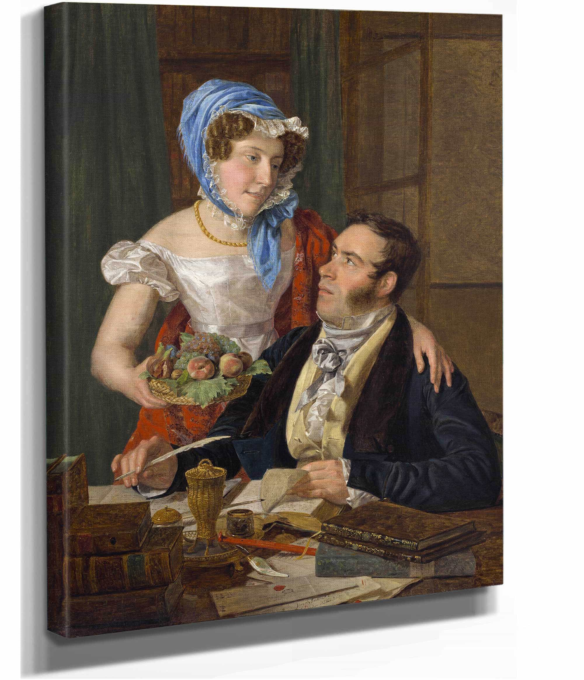 The Cartographer Professor Josef Juttner And His Wife by Ferdinand Georg Waldmuller - Image 2