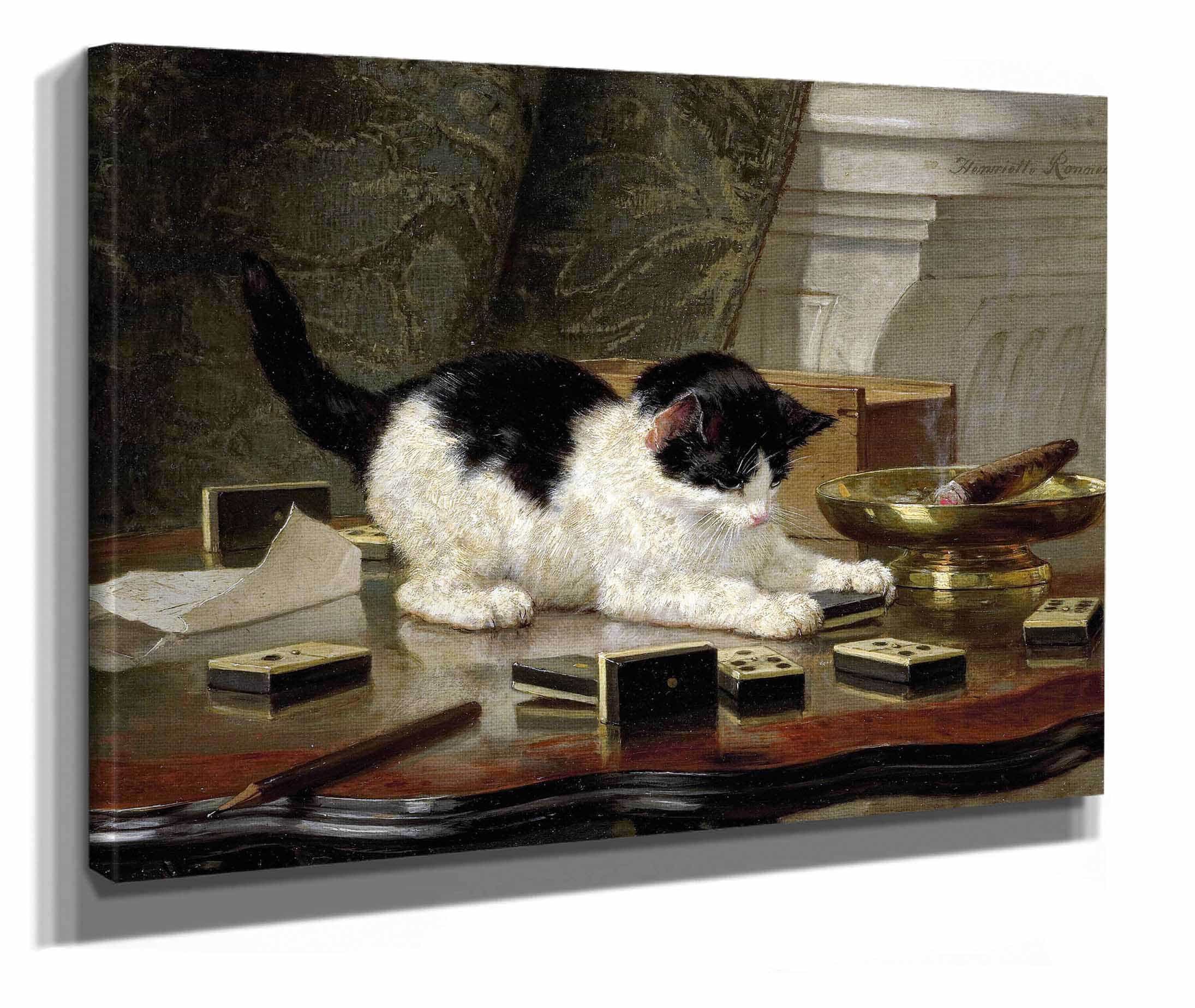 The Cat At Play C by Henriette Ronner Knip - Image 2