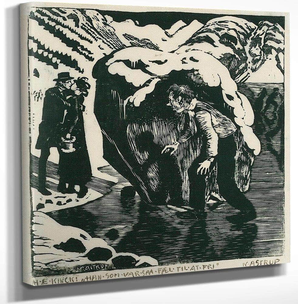 The Chaplain And The Vicar's Daughter On The Ice By Nicolai Astrup - Image 3