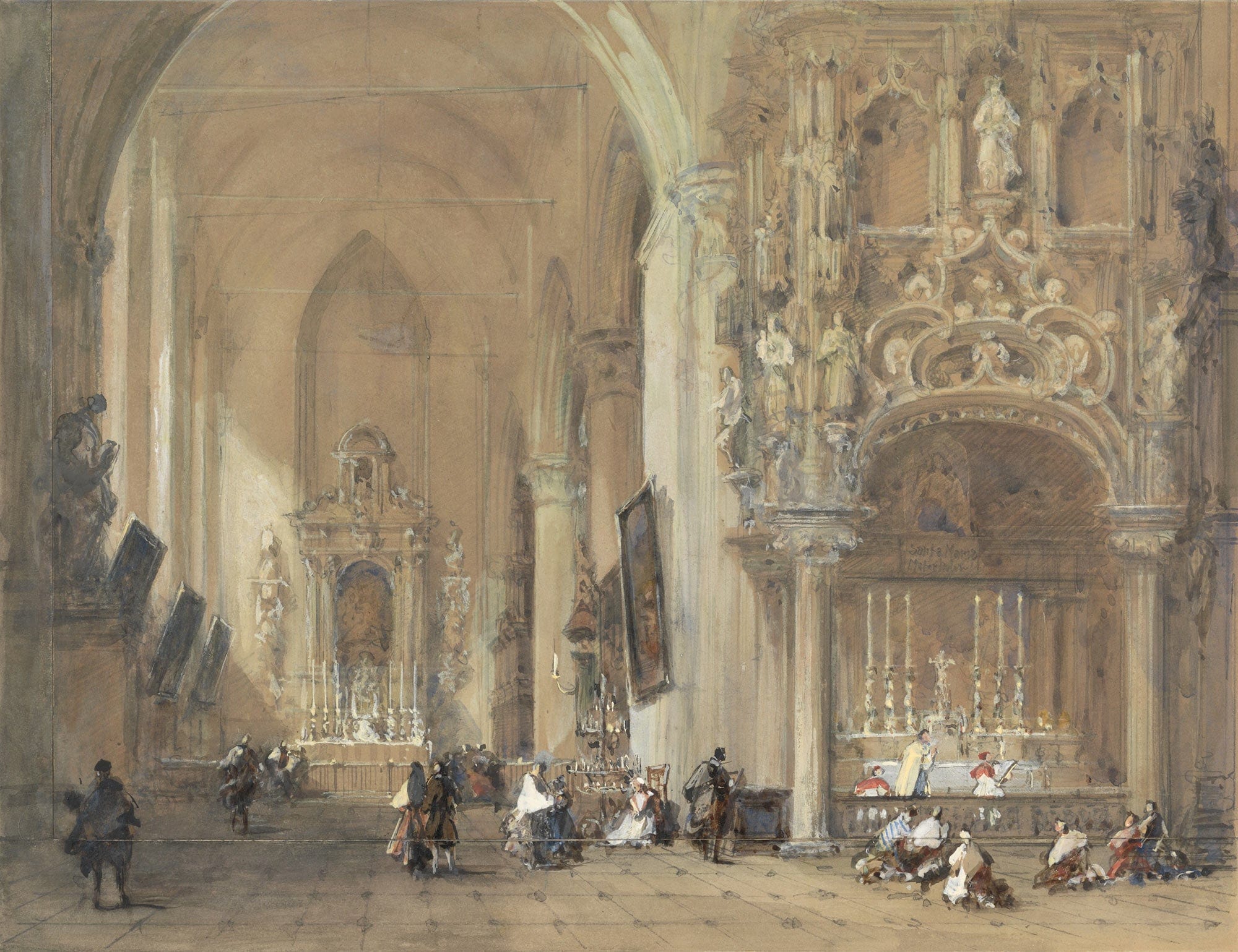The Church At Dixmude West Flanders by David Roberts - Image 2
