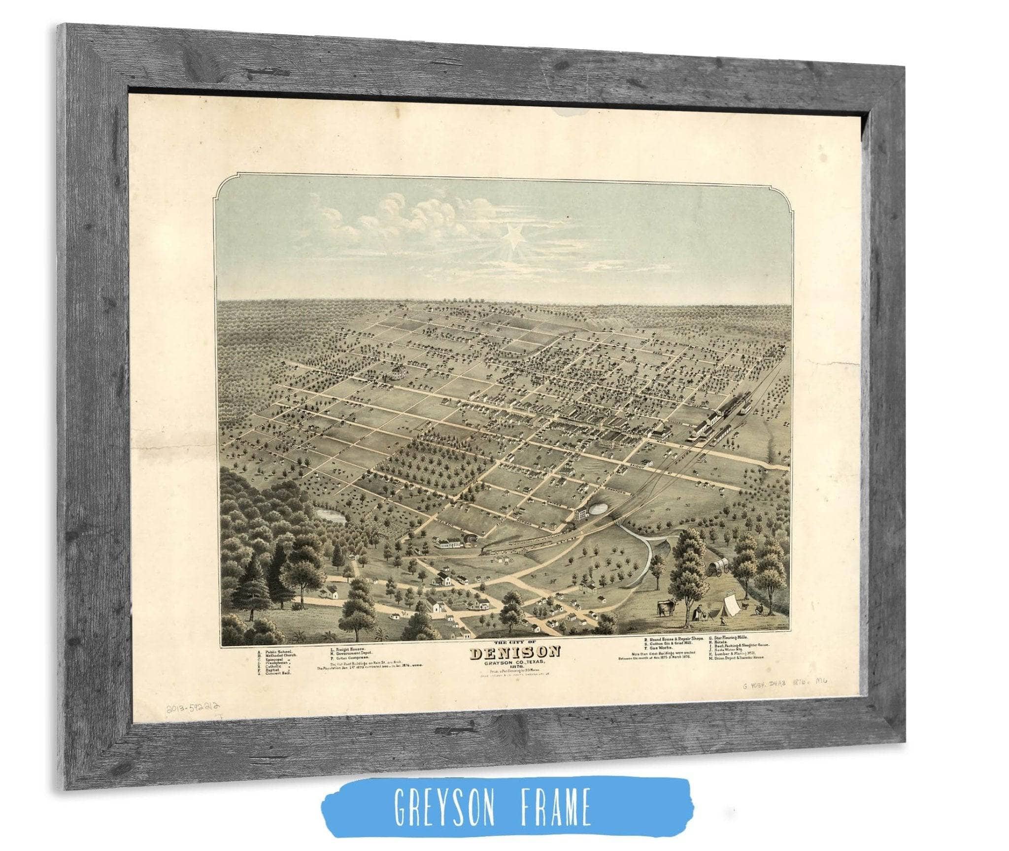 The City Of Denison Grayson Co Texas 1876 State of Texas - Image 6