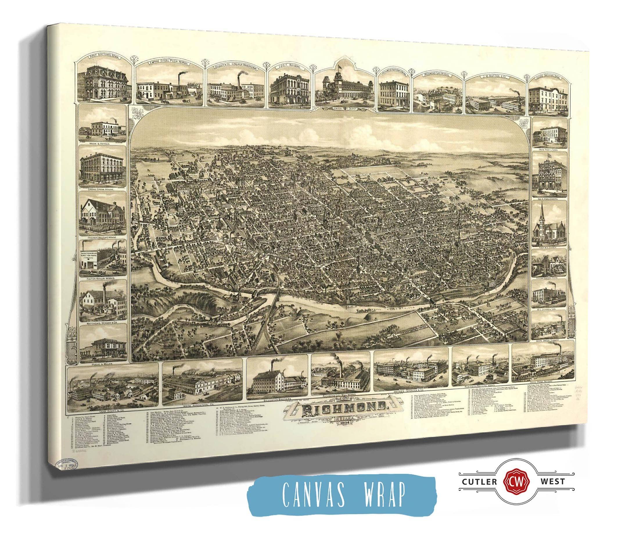 The City Of Richmond Indiana 1884 State of Indiana