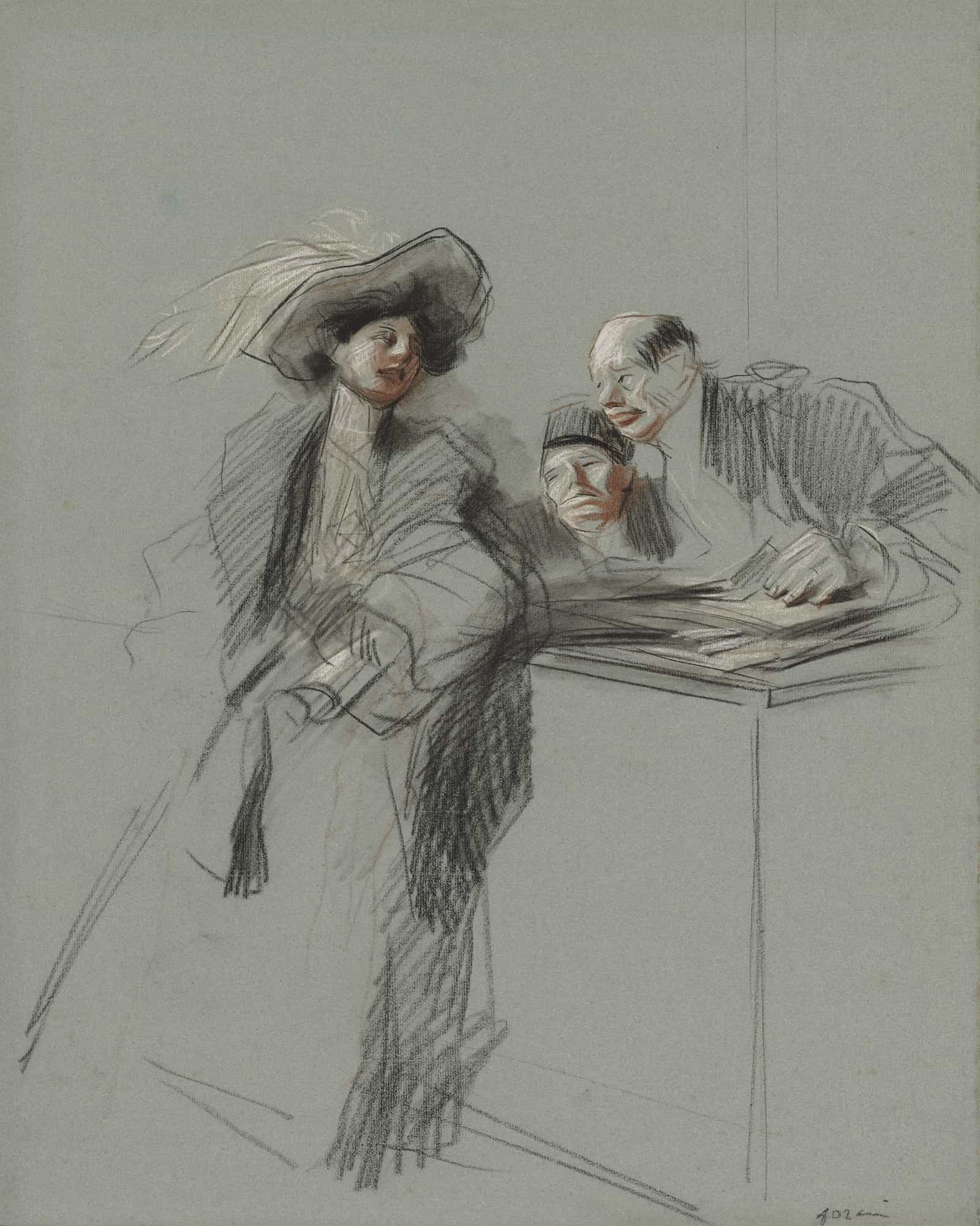 The Client Fourth Quarter S Or First Third S by Jean Louis Forain - Image 2
