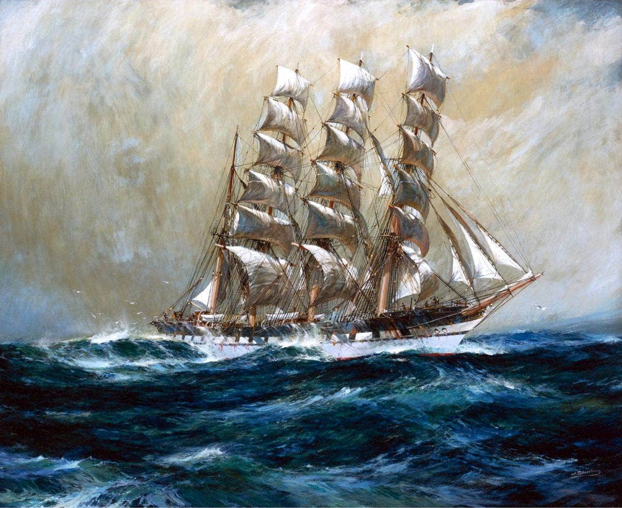 The Clipper Ship Ross Shire Painting Jack Spurling Canvas Art - Image 5