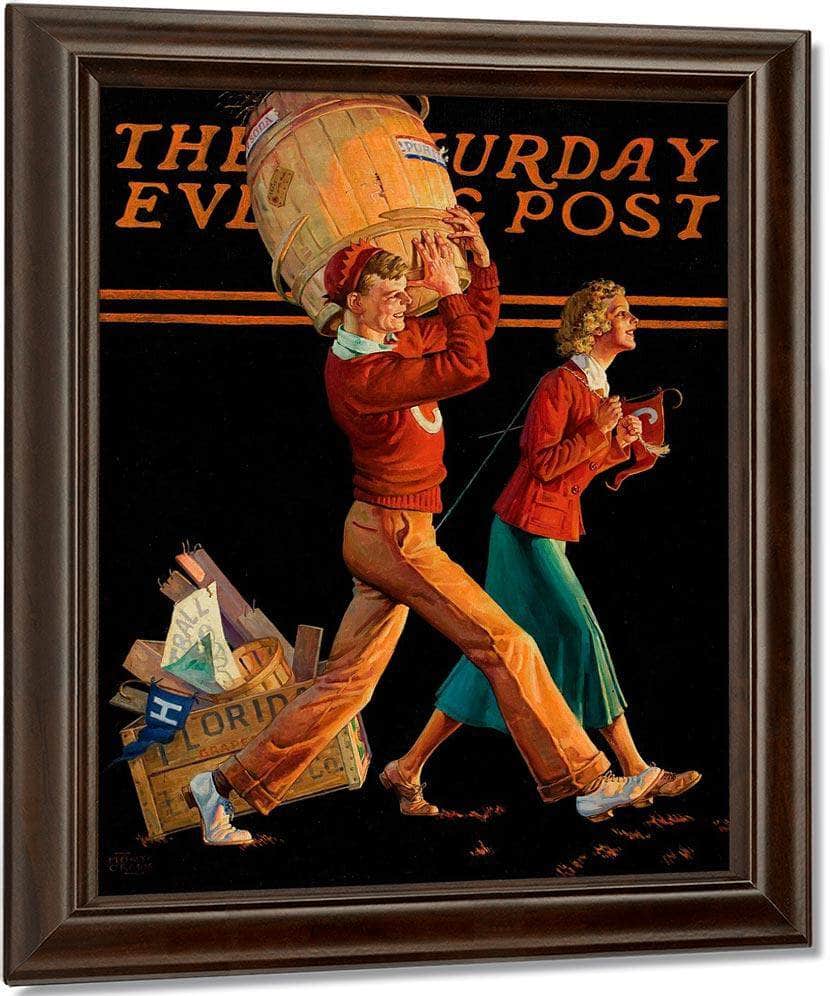 The College Sweethearts Saturday Evening Post Cover November 14 1936 By Monte Crews - Image 5