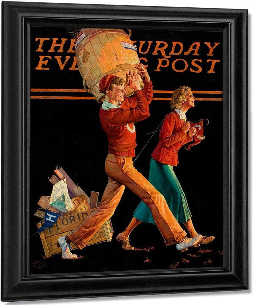 The College Sweethearts Saturday Evening Post Cover November 14 1936 By Monte Crews - Image 7