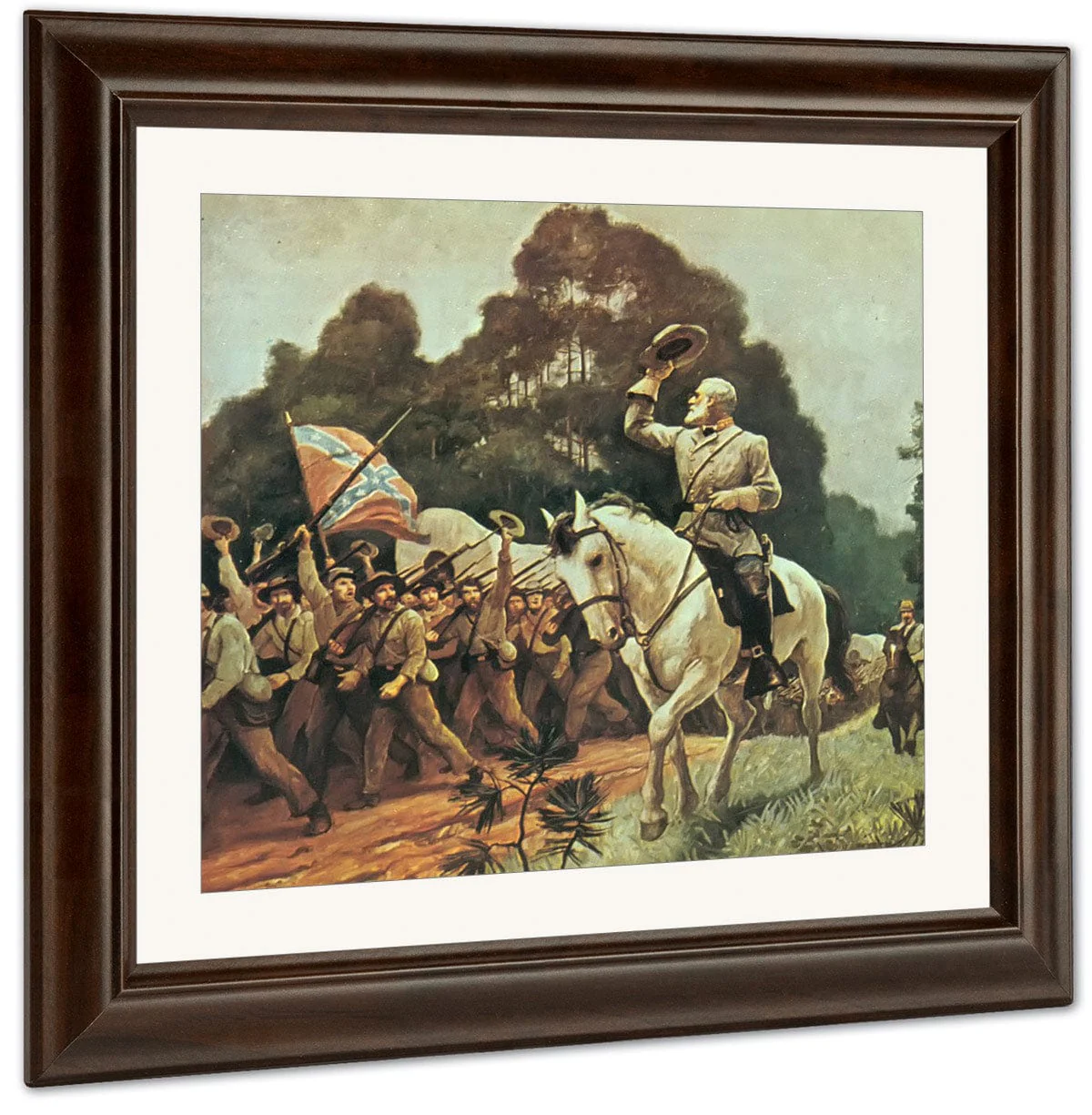 The Confederate Battle Flage Faithful Troops Cheer General Lee By Nc Wyeth - Image 3