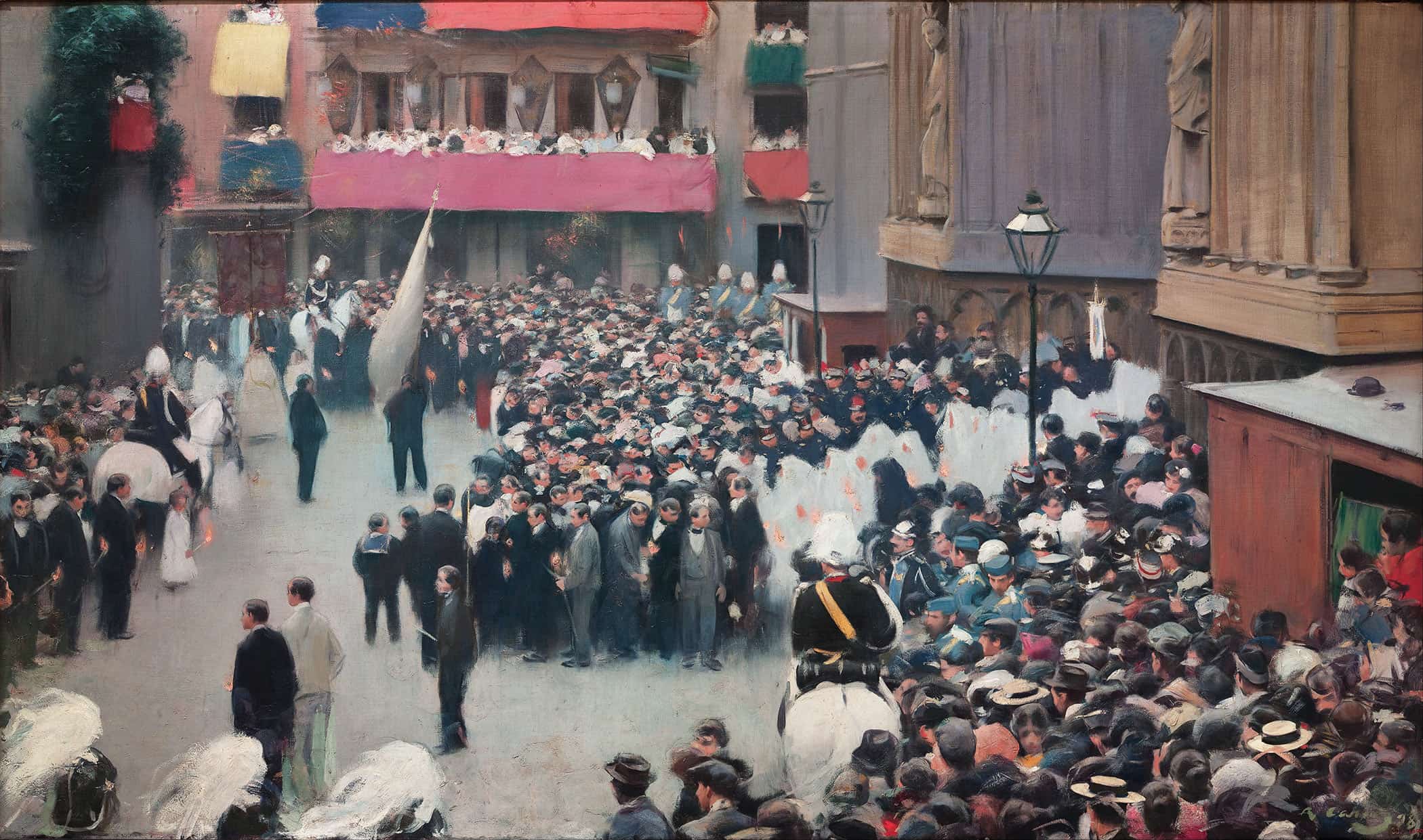The Corpus Christi Procession Leaving The Church Of Santa Maria Del Mar by Ramon Casas - Image 2