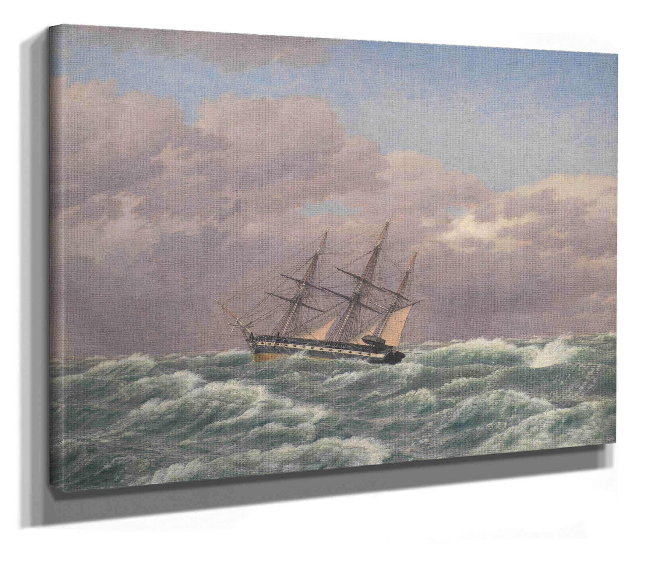 The Corvette Galathea In A Storm In The North Sea by Christoffer Wilhelm Eckersberg - Image 2